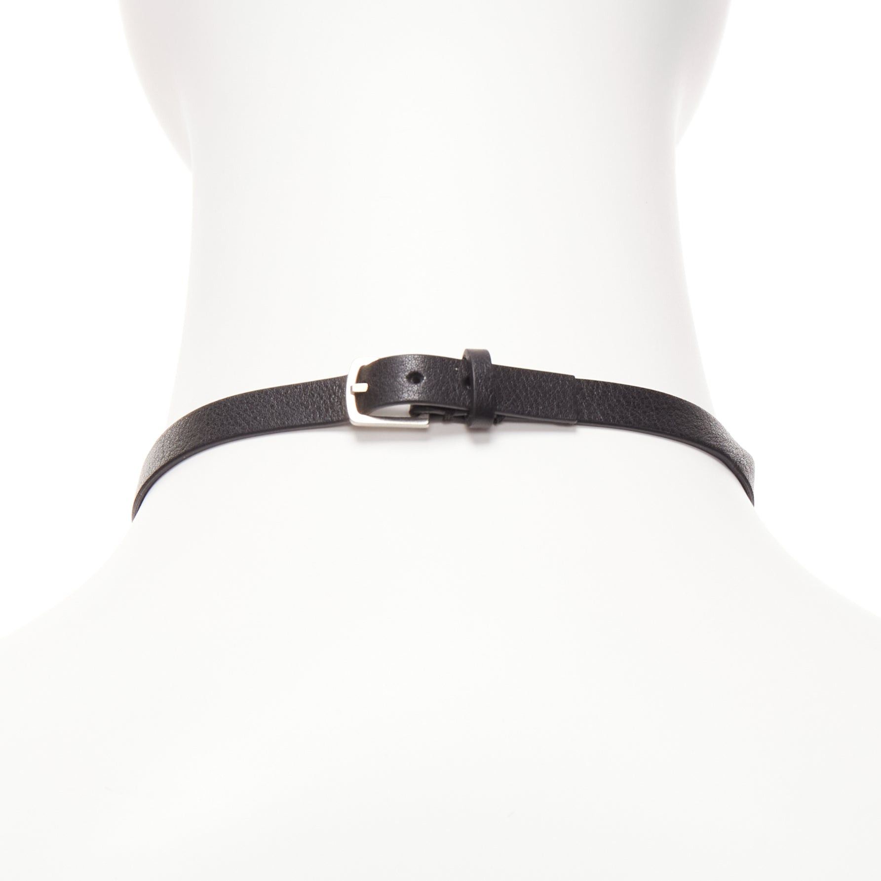 Dior CHRISTIAN DIOR blue marble logo star charm black leather short choker Size ONE SIZE - 5 Thumbnail
