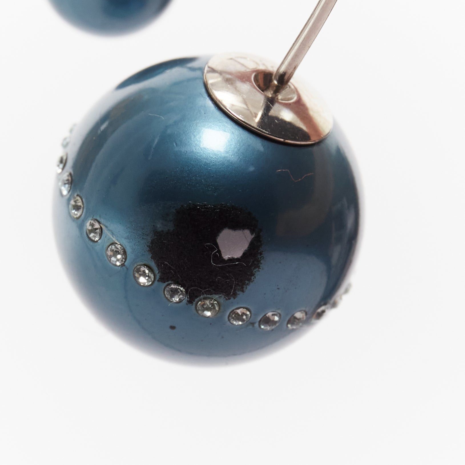 Dior DIOR Tribales pealescent blue faux pearls crystal orbital pin earrings Pair Size ONE SIZE - 6 Thumbnail