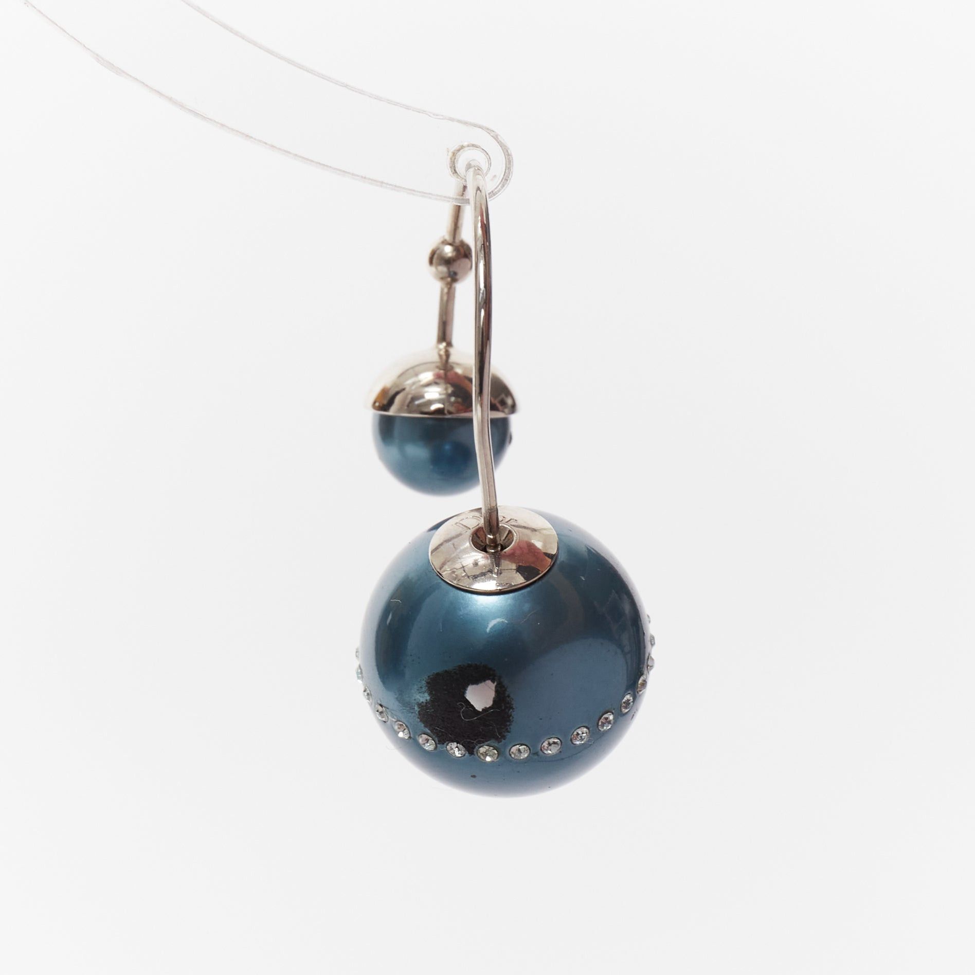 Dior DIOR Tribales pealescent blue faux pearls crystal orbital pin earrings Pair Size ONE SIZE - 3 Thumbnail