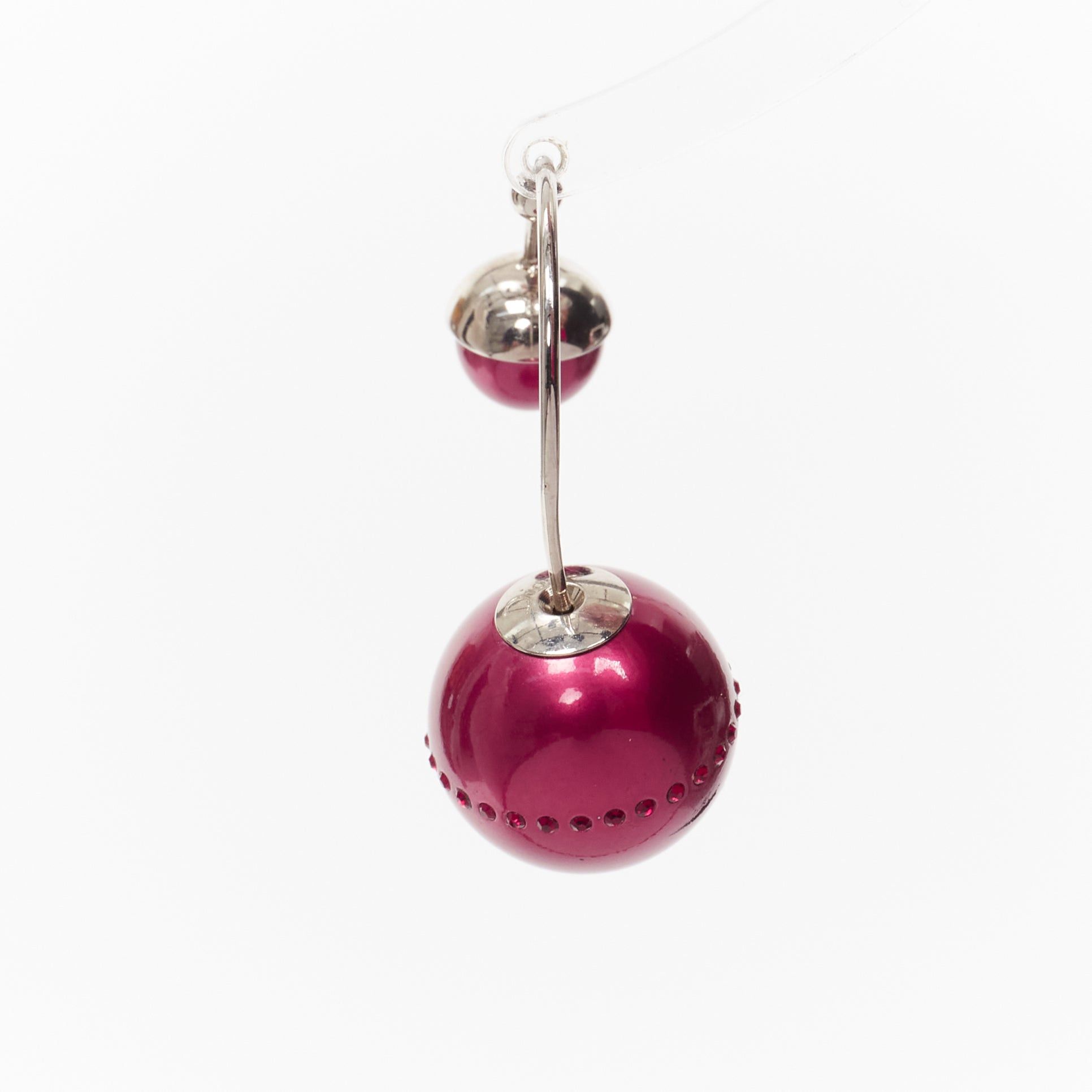 Dior DIOR Tribales pealescent red faux pearls crystal orbital pin earrings Pair Size ONE SIZE - 3 Thumbnail