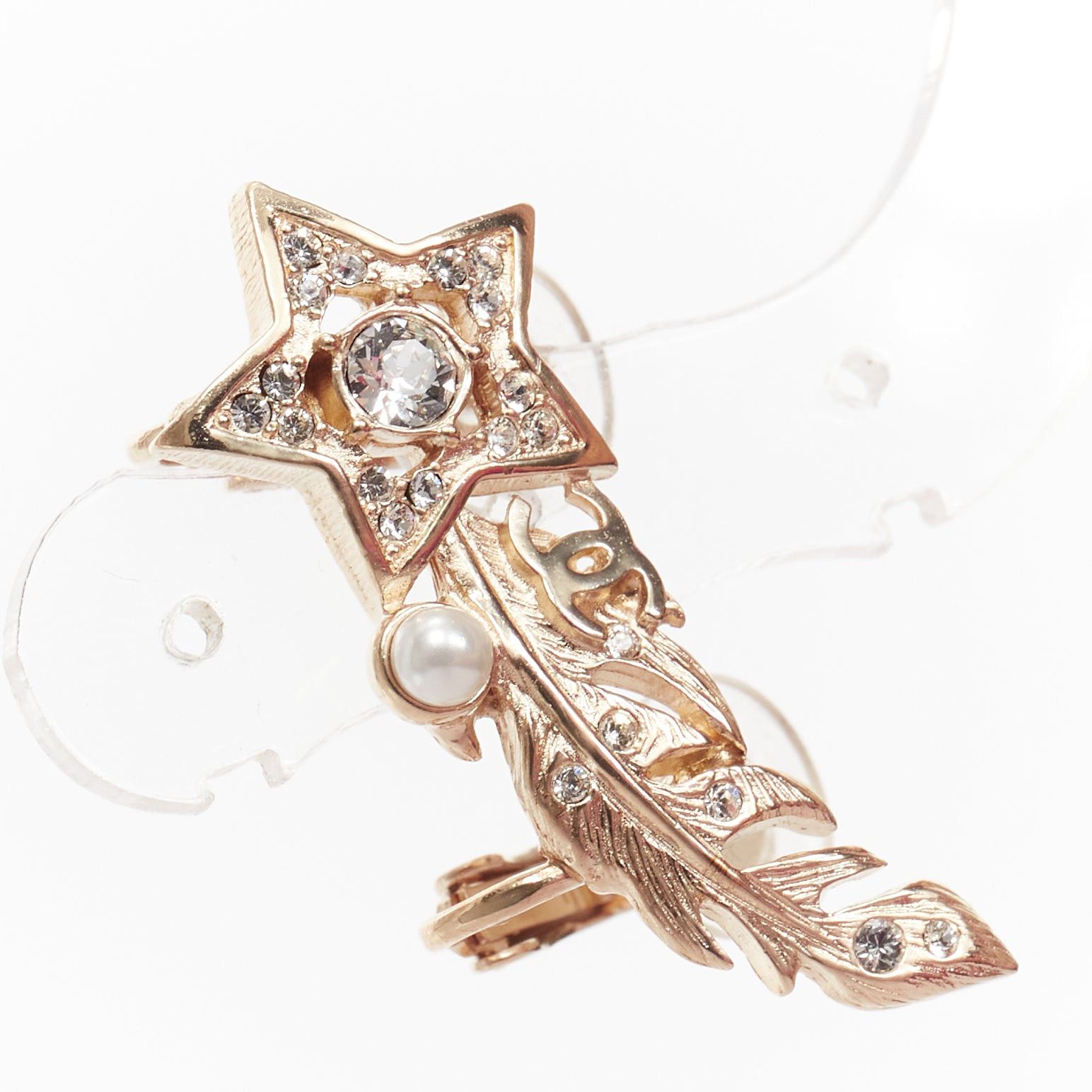 Chanel CHANEL A19 Shootting Star gold CC logo irregular clip on earring cuffs Pair Size ONE SIZE - 6 Thumbnail