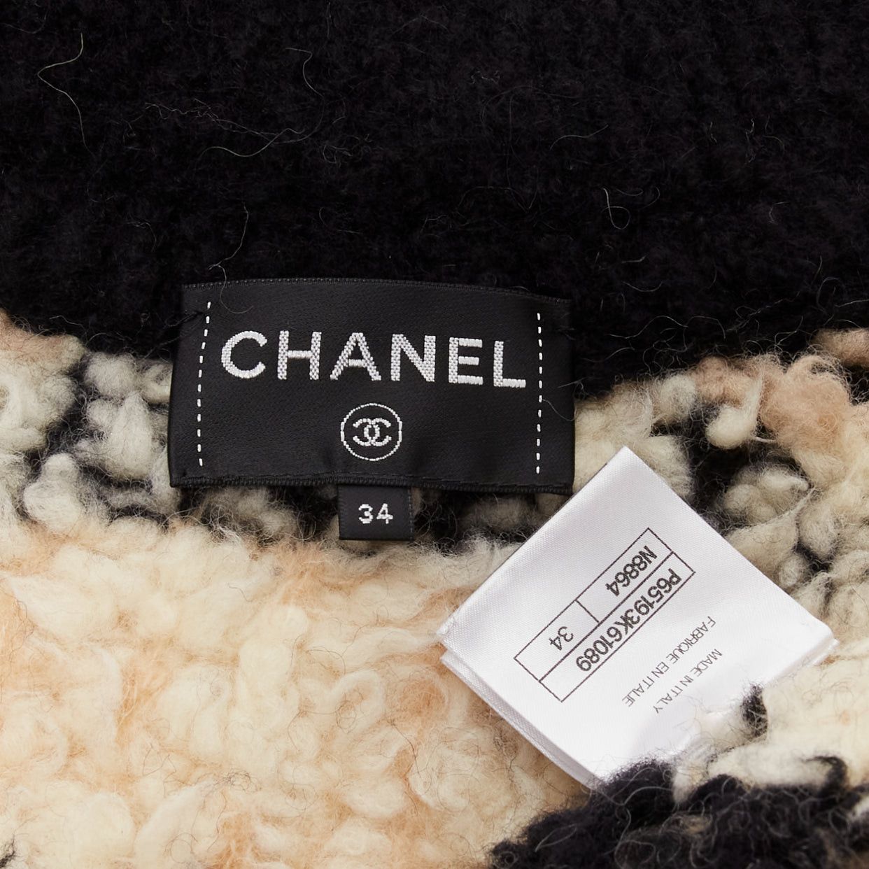 Chanel CHANEL 20N Coco Neige CC pearl zip cream wool cashmere cropped bomber FR34 XS Size XS / US 0-2 / IT 36-38 - 9 Thumbnail