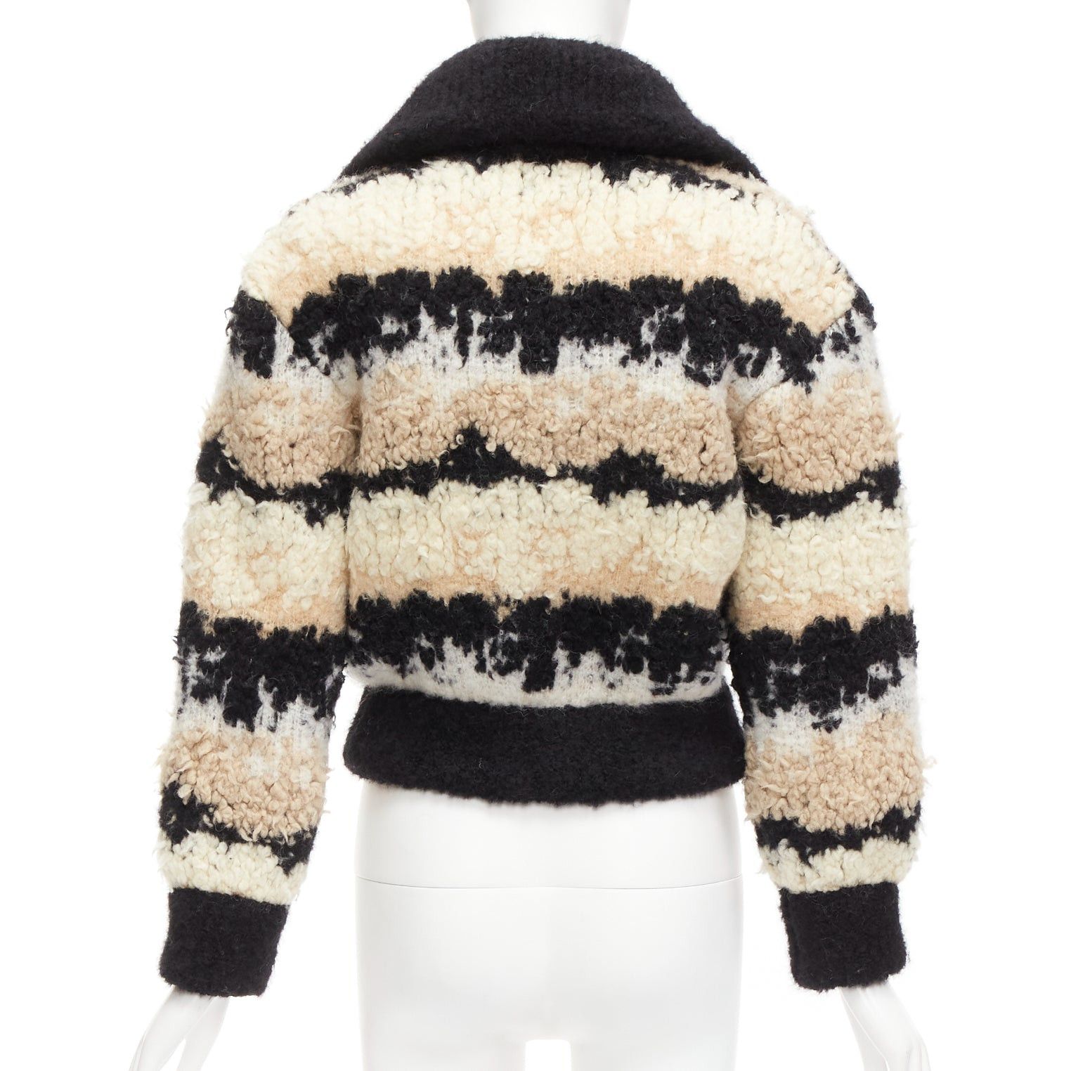 Chanel CHANEL 20N Coco Neige CC pearl zip cream wool cashmere cropped bomber FR34 XS Size XS / US 0-2 / IT 36-38 - 6 Thumbnail