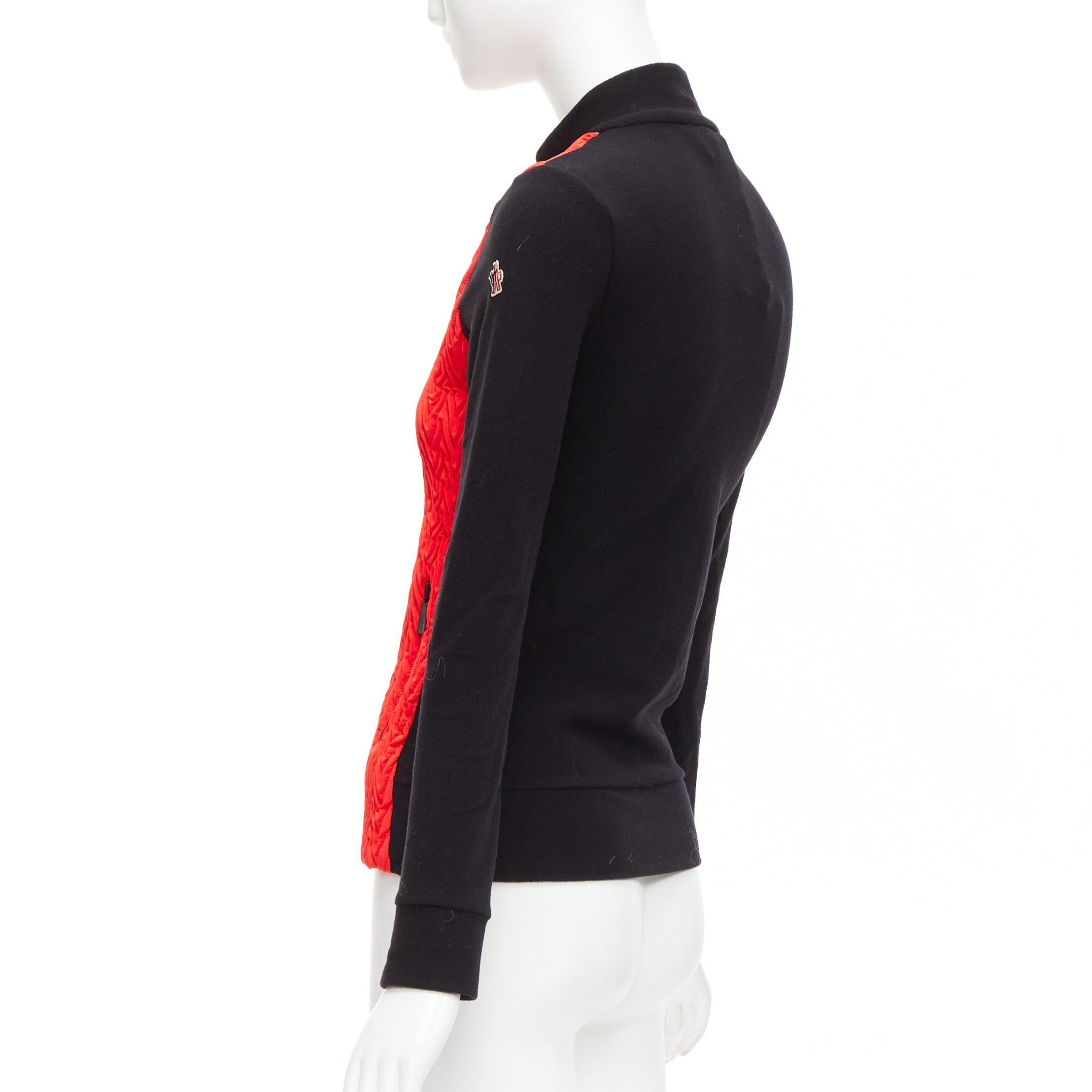 Moncler MONCLER bright red orange chevron plisse front logo arm zip fitted jacket XS Size XS / US 0-2 / IT 36-38 - 7 Thumbnail