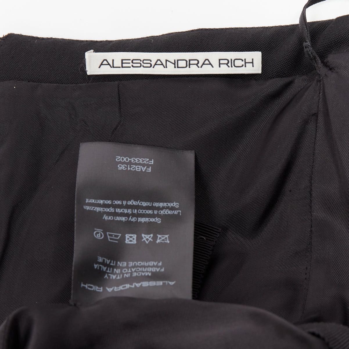 Alessandra Rich ALESSANDRA RICH black white graphic colorblocked peplum cocktail dress IT38 XS Size XS / US 0-2 / IT 36-38 - 8 Thumbnail