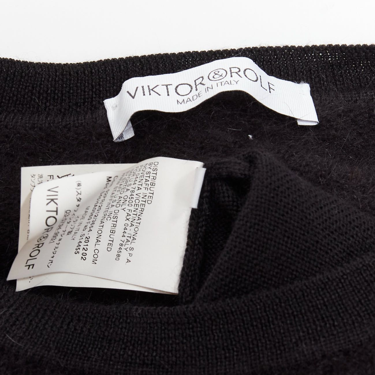 Viktor & Rolf VIKTOR & ROLF black virgin wool silk cashmere sides ruffle cropped sweater XS Size S / US 4 / IT 40 - 9 Thumbnail