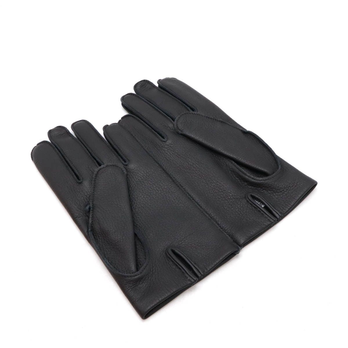 Hermes Hermes Hermes Deerskin H Stitch Gloves Black Leather Gloves DUTY FREE for USA Size ONE SIZE - 2 Thumbnail