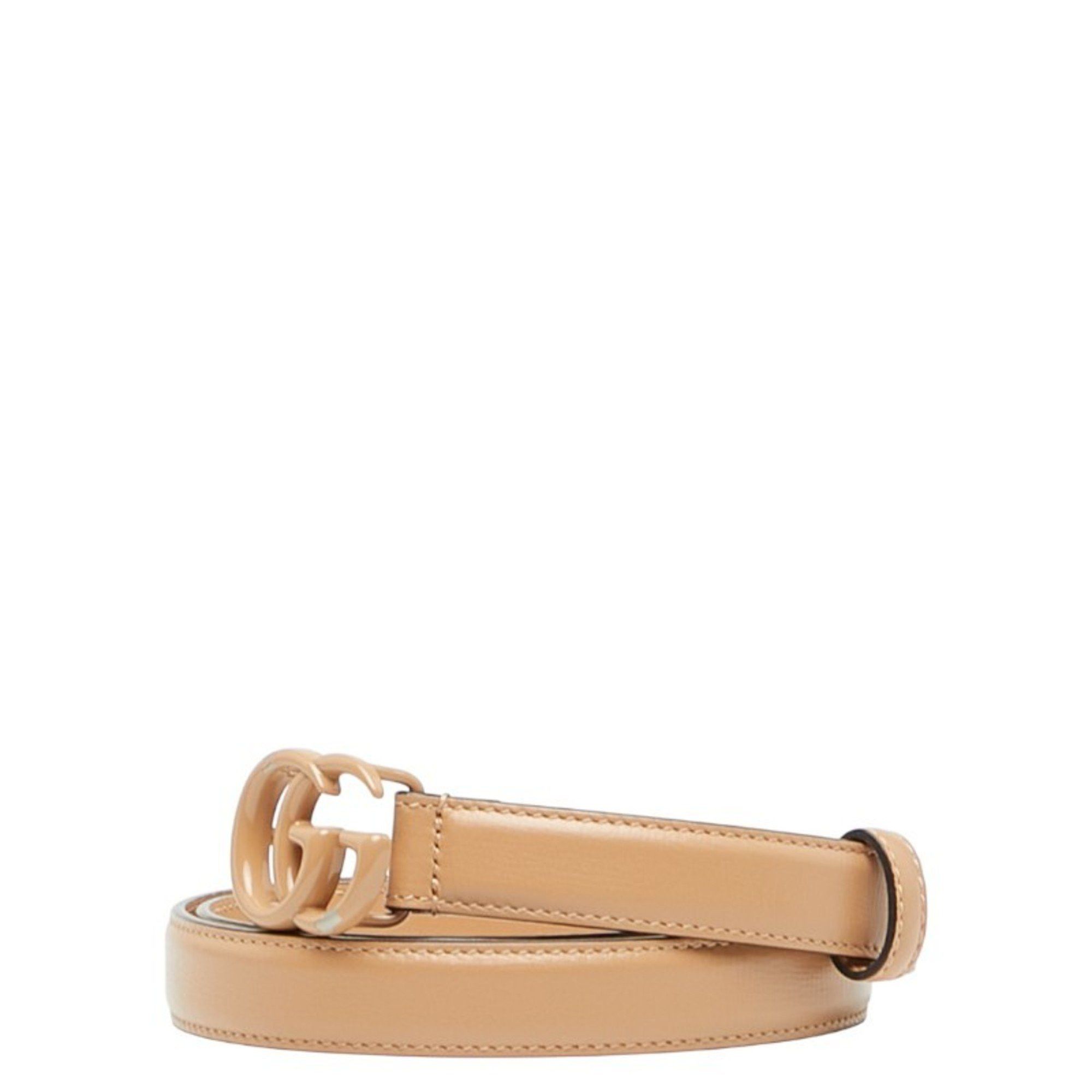 Gucci Gucci GG Marmont Belt, Size 70/28, Beige Leather, Women's, 409417 Size ONE SIZE - 2 Thumbnail