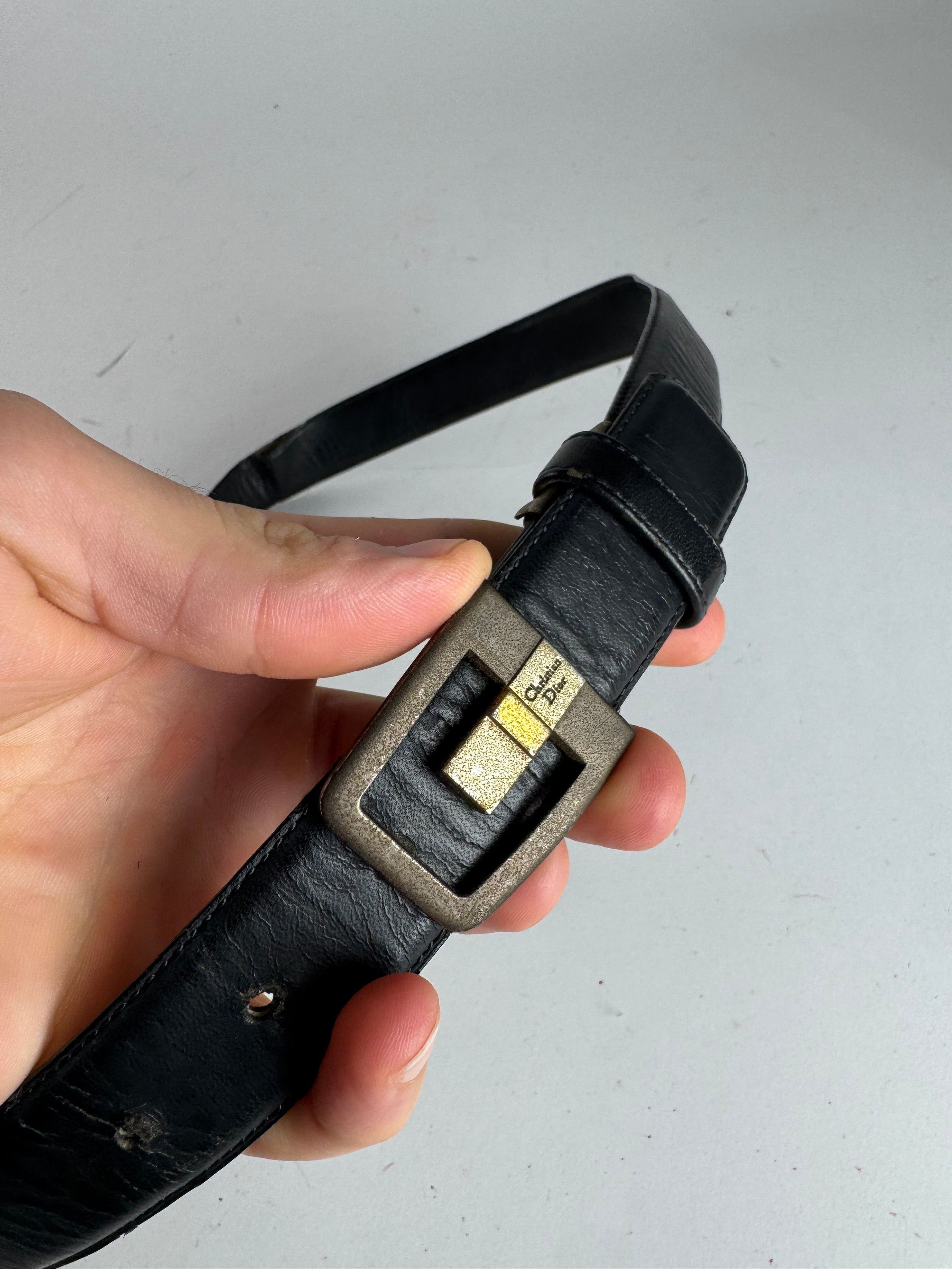 Dior Vintage Leather Belt black Size ONE SIZE - 3 Thumbnail