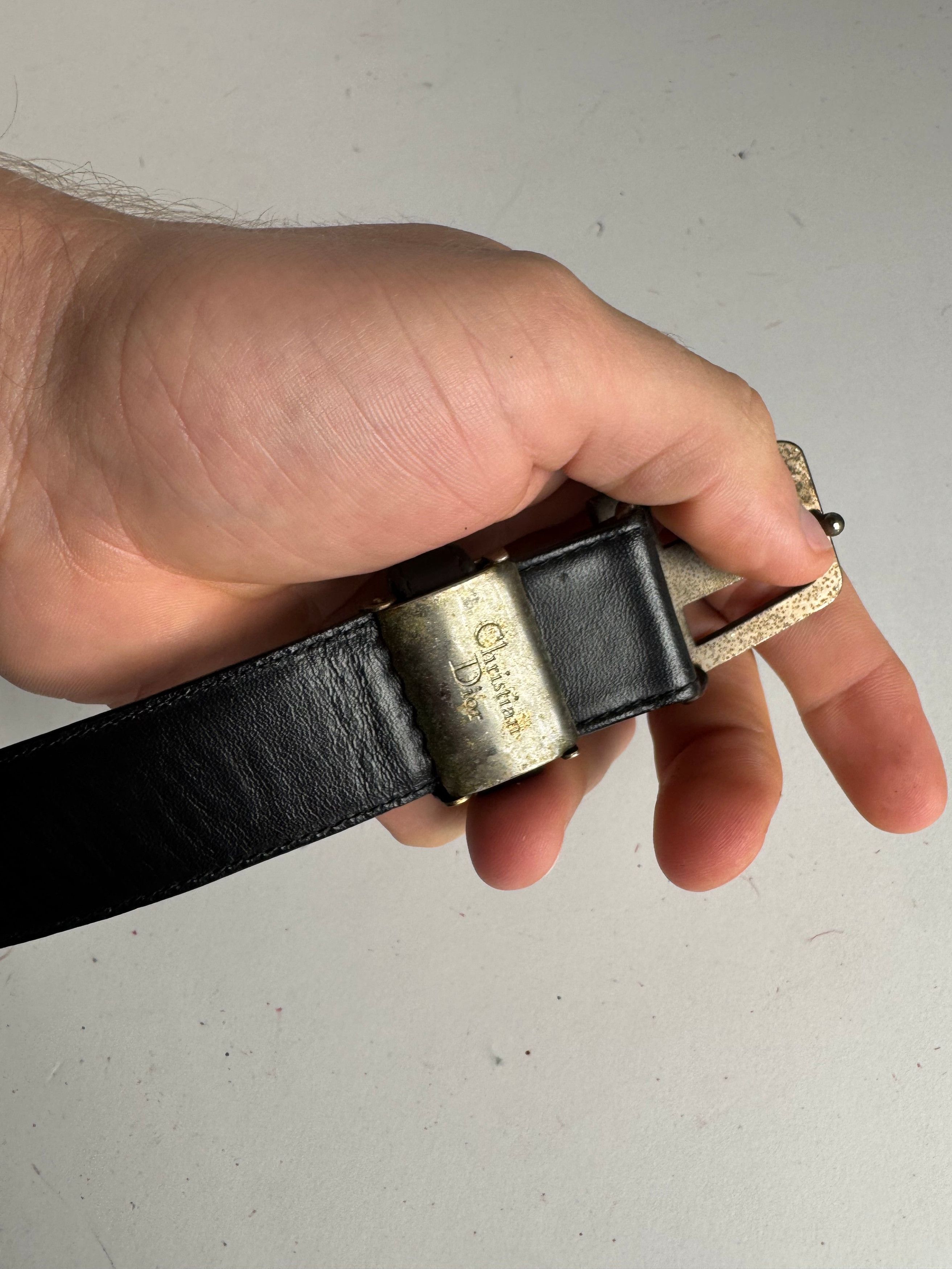 Dior Vintage Leather Belt black Size ONE SIZE - 10 Thumbnail