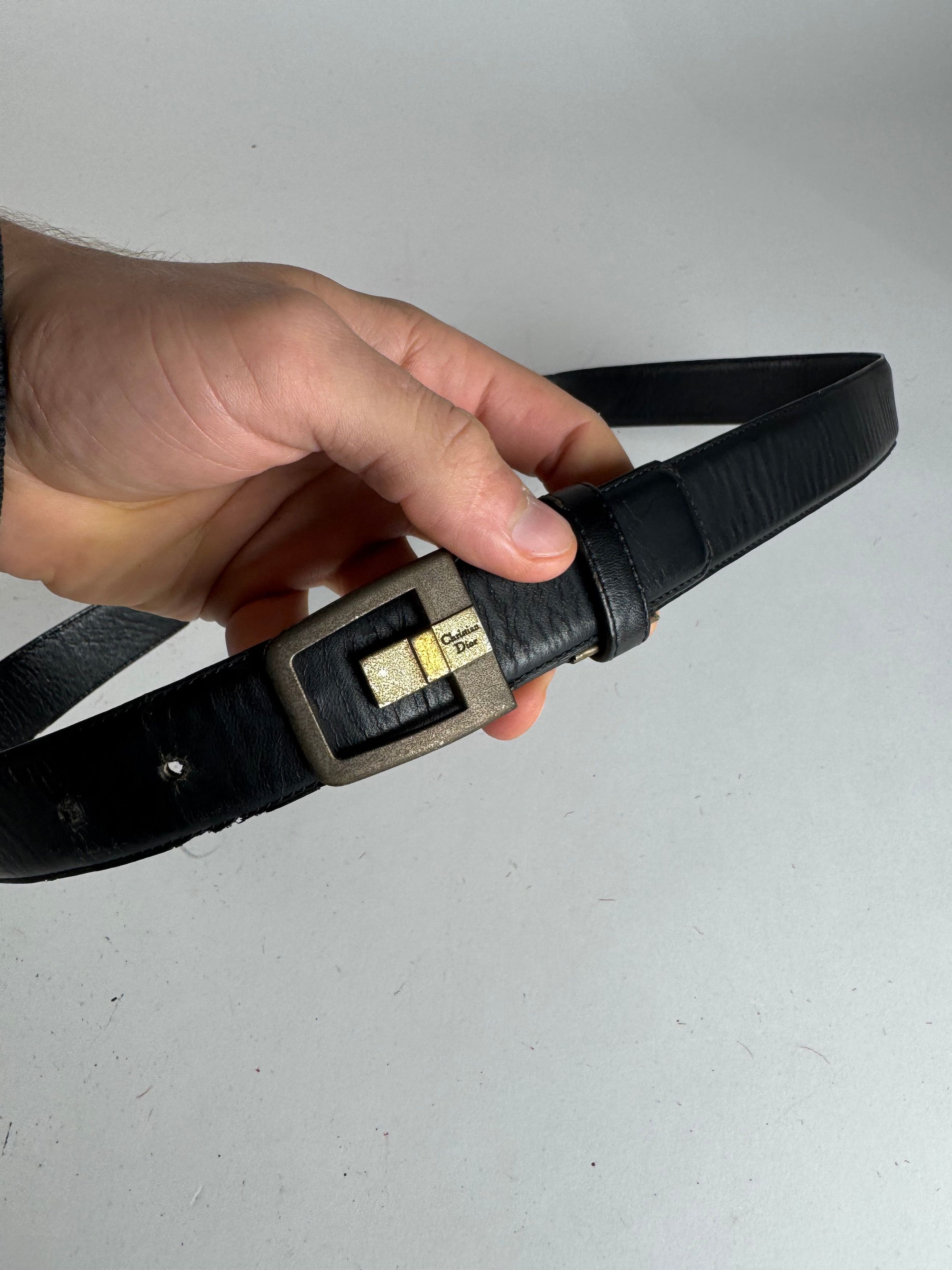 Dior Vintage Leather Belt black Size ONE SIZE - 2 Thumbnail