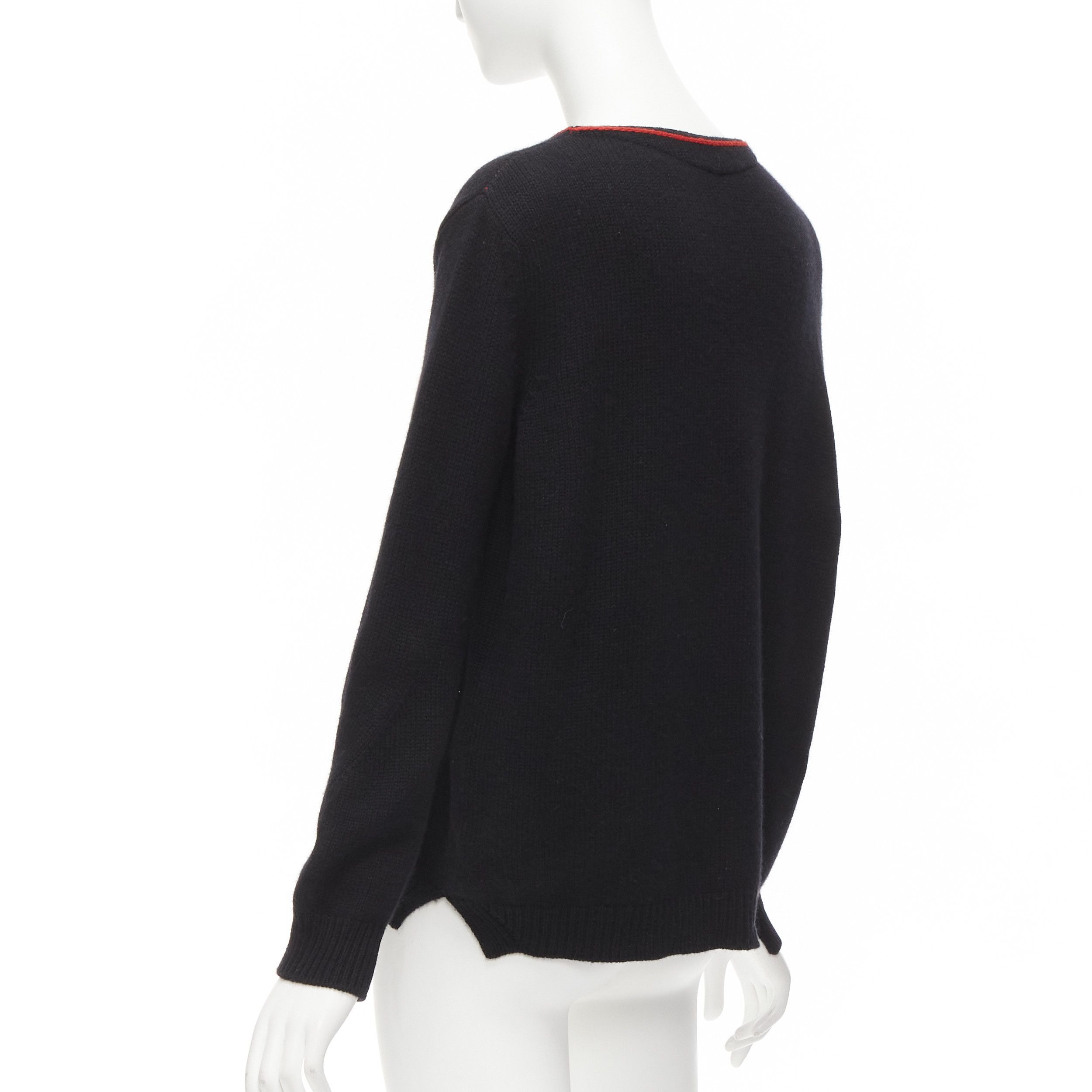 Ermanno Scervino ERMANNO SCERVINO 100% cashmere mohair 3689 black red sweater IT40 S Size S / US 4 / IT 40 - 6 Thumbnail