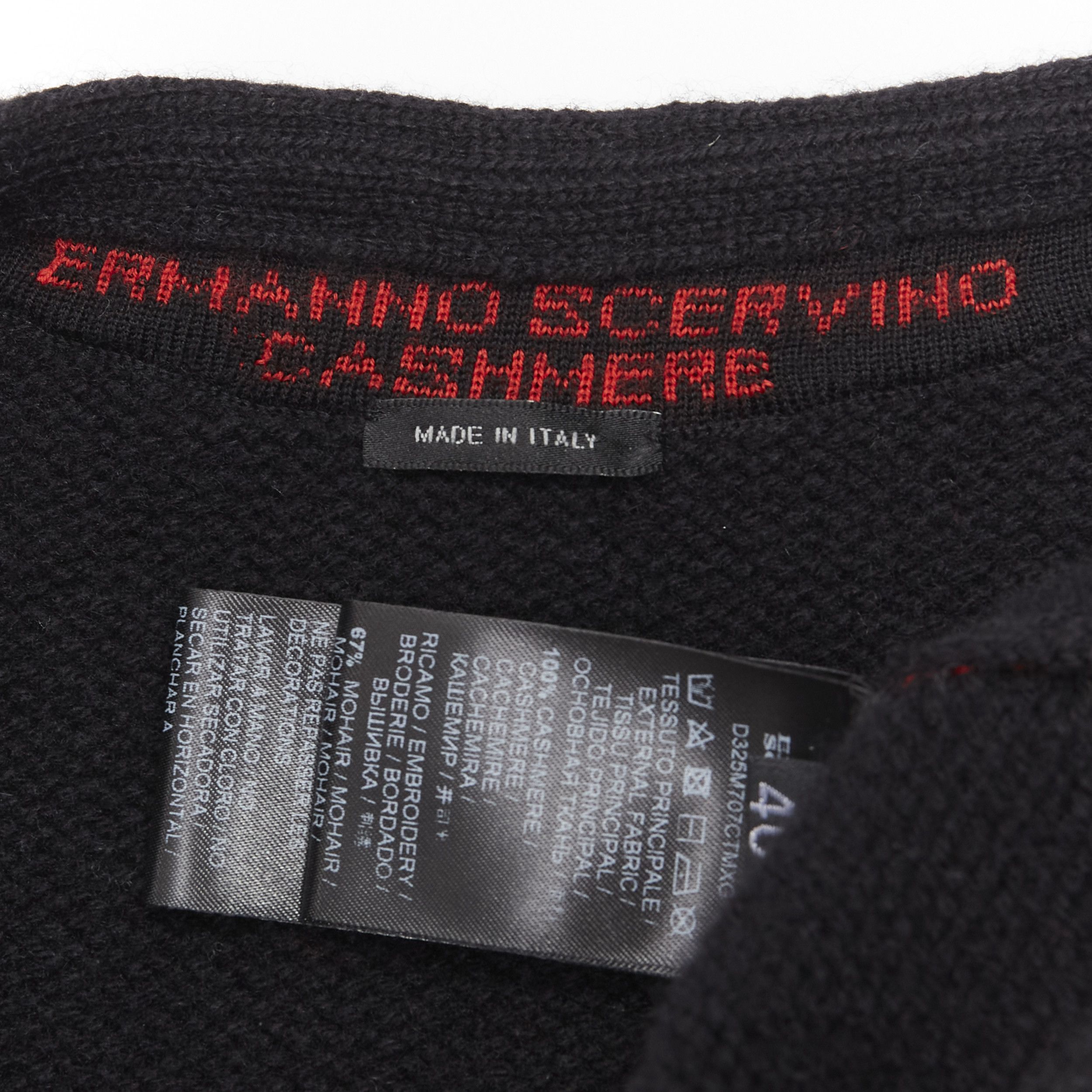 Ermanno Scervino ERMANNO SCERVINO 100% cashmere mohair 3689 black red sweater IT40 S Size S / US 4 / IT 40 - 8 Thumbnail