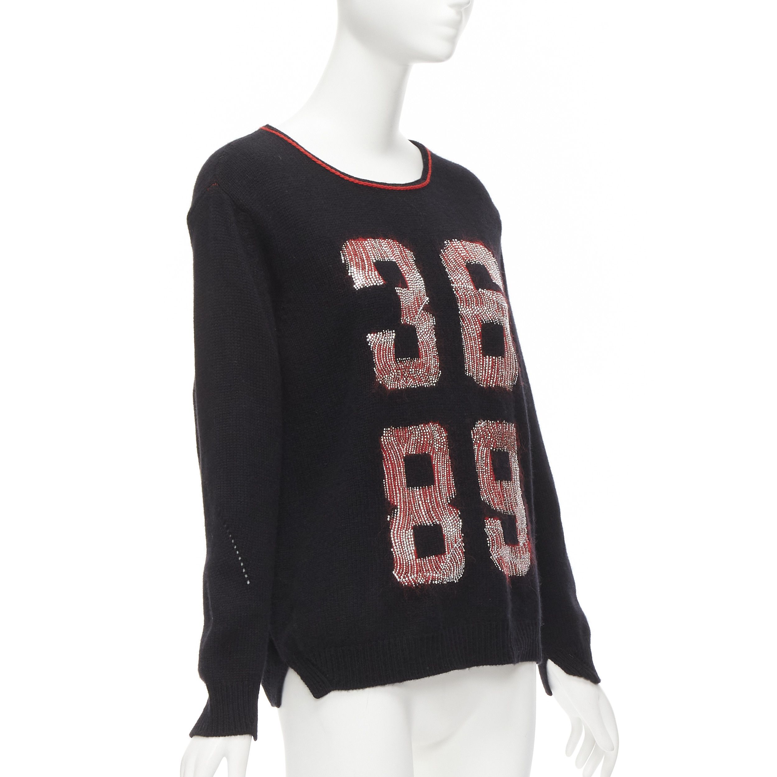 Ermanno Scervino ERMANNO SCERVINO 100% cashmere mohair 3689 black red sweater IT40 S Size S / US 4 / IT 40 - 3 Thumbnail