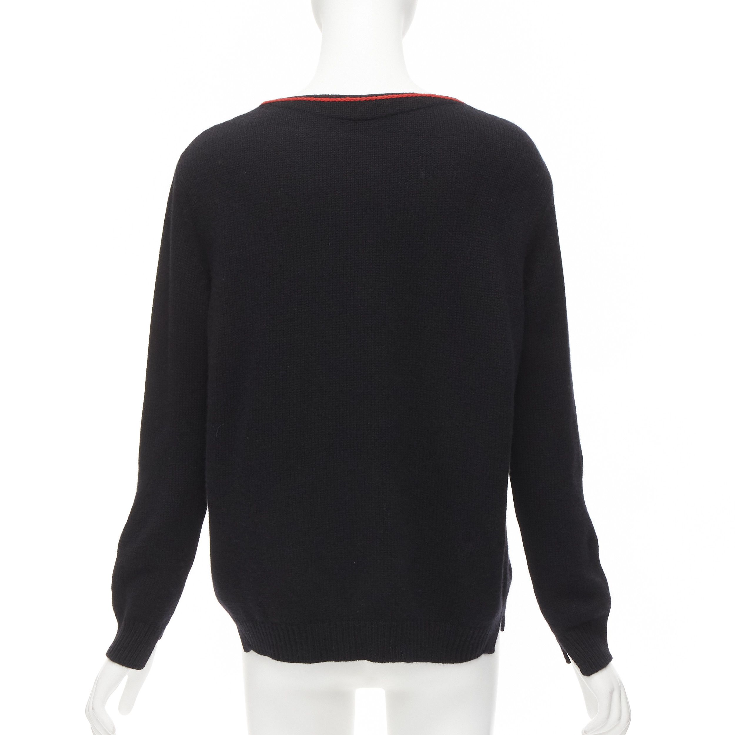 Ermanno Scervino ERMANNO SCERVINO 100% cashmere mohair 3689 black red sweater IT40 S Size S / US 4 / IT 40 - 5 Thumbnail