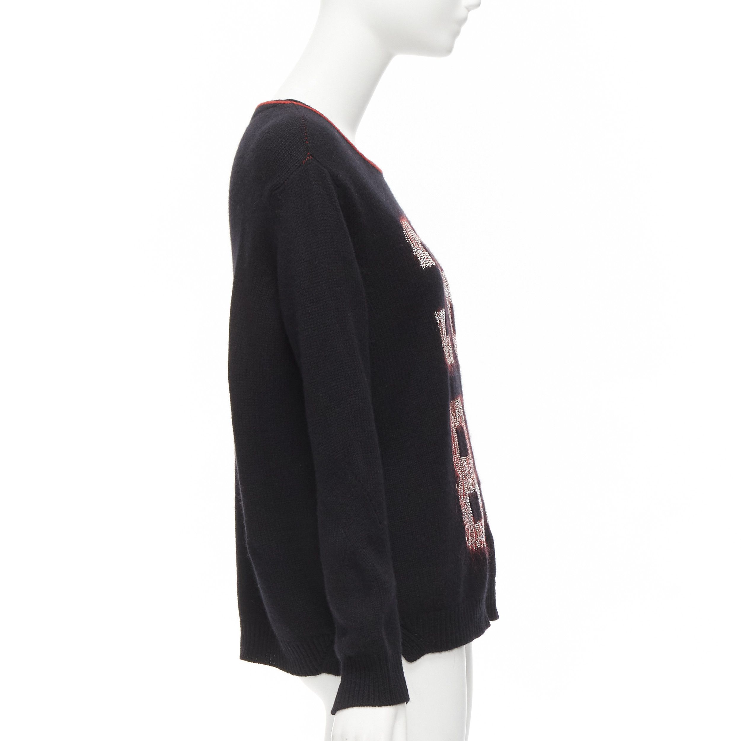 Ermanno Scervino ERMANNO SCERVINO 100% cashmere mohair 3689 black red sweater IT40 S Size S / US 4 / IT 40 - 4 Thumbnail