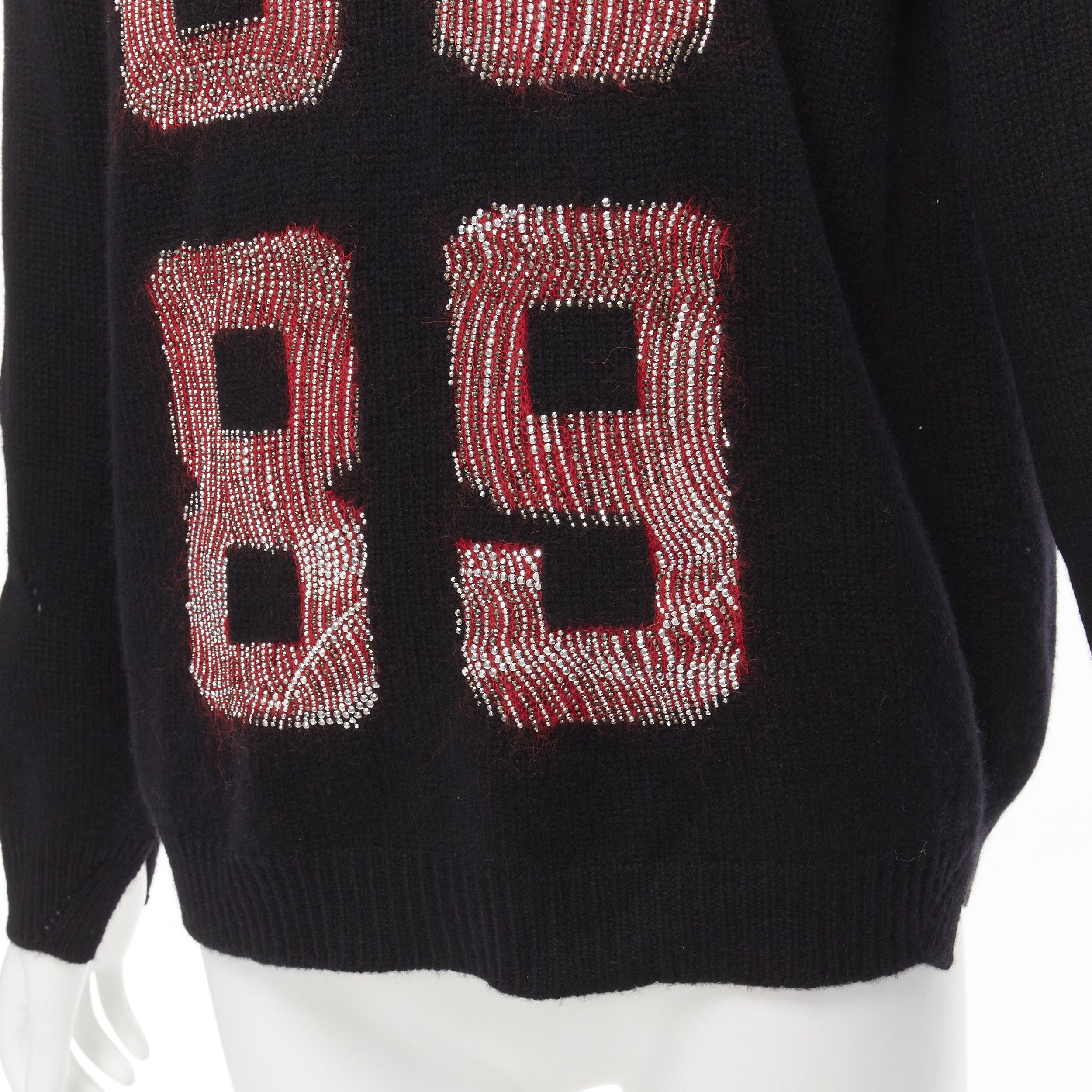 Ermanno Scervino ERMANNO SCERVINO 100% cashmere mohair 3689 black red sweater IT40 S Size S / US 4 / IT 40 - 7 Thumbnail