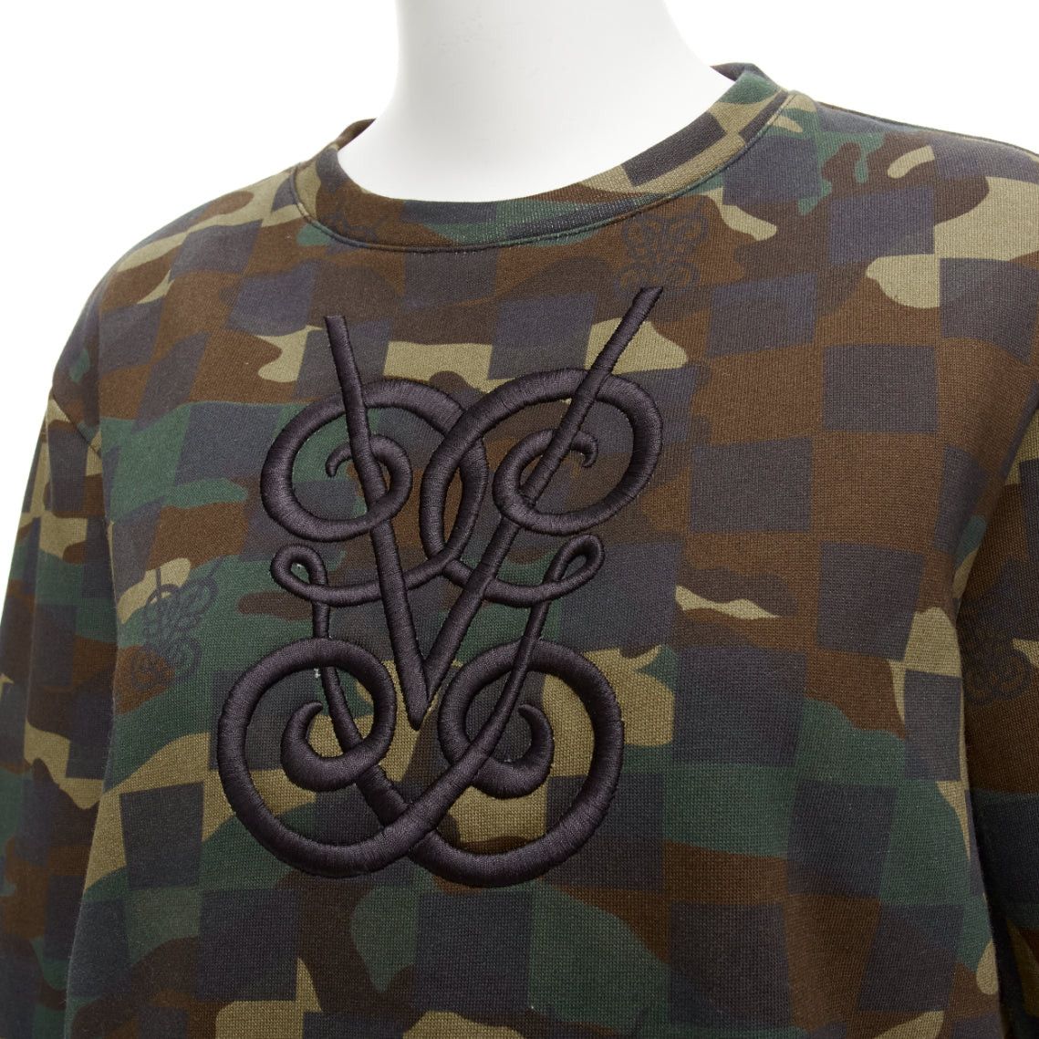 Giambattista Valli GIAMBATTISTA VALLI green graphic camouflage logo embroidery crew sweatshirt XS Size S / US 4 / IT 40 - 2 Thumbnail