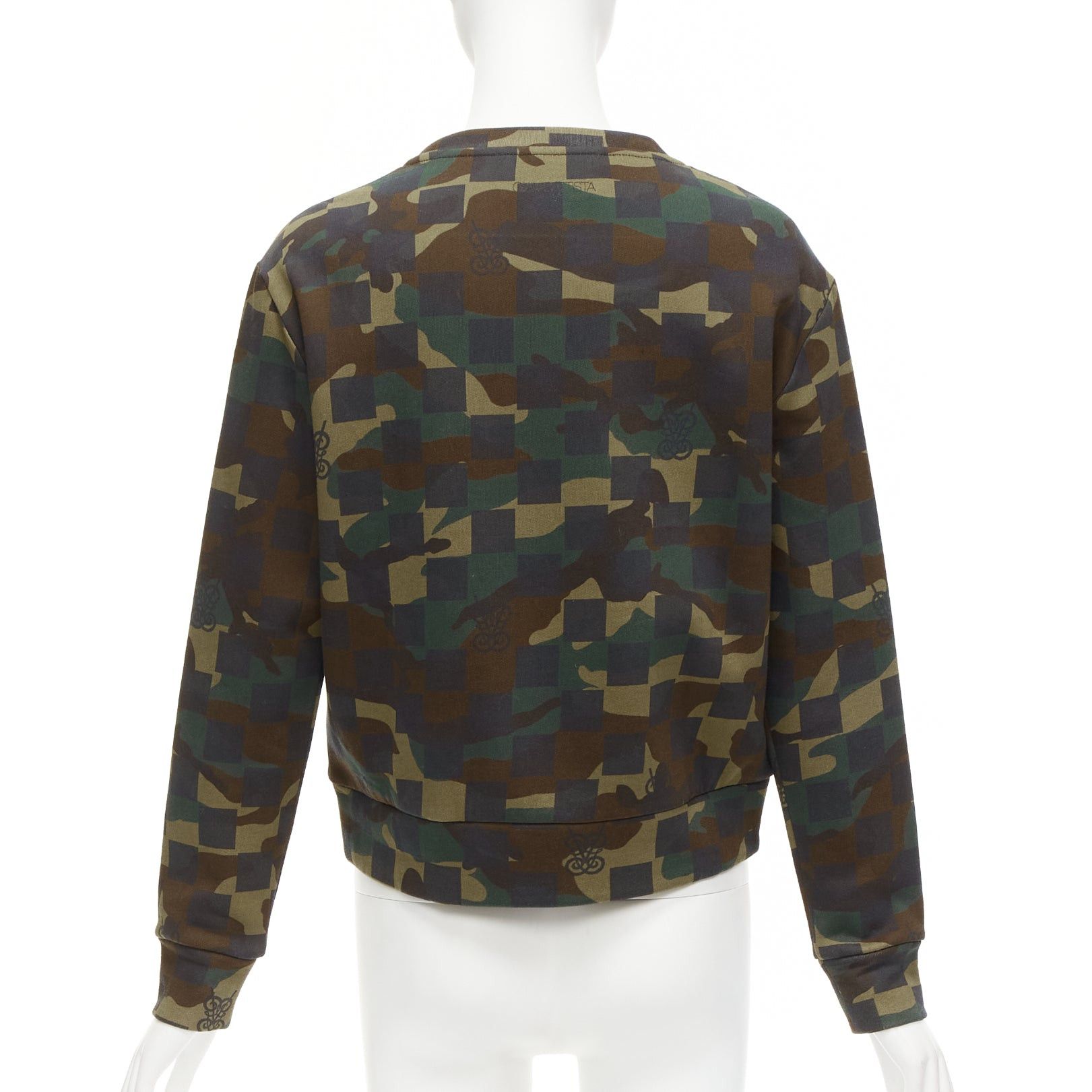 Giambattista Valli GIAMBATTISTA VALLI green graphic camouflage logo embroidery crew sweatshirt XS Size S / US 4 / IT 40 - 5 Thumbnail