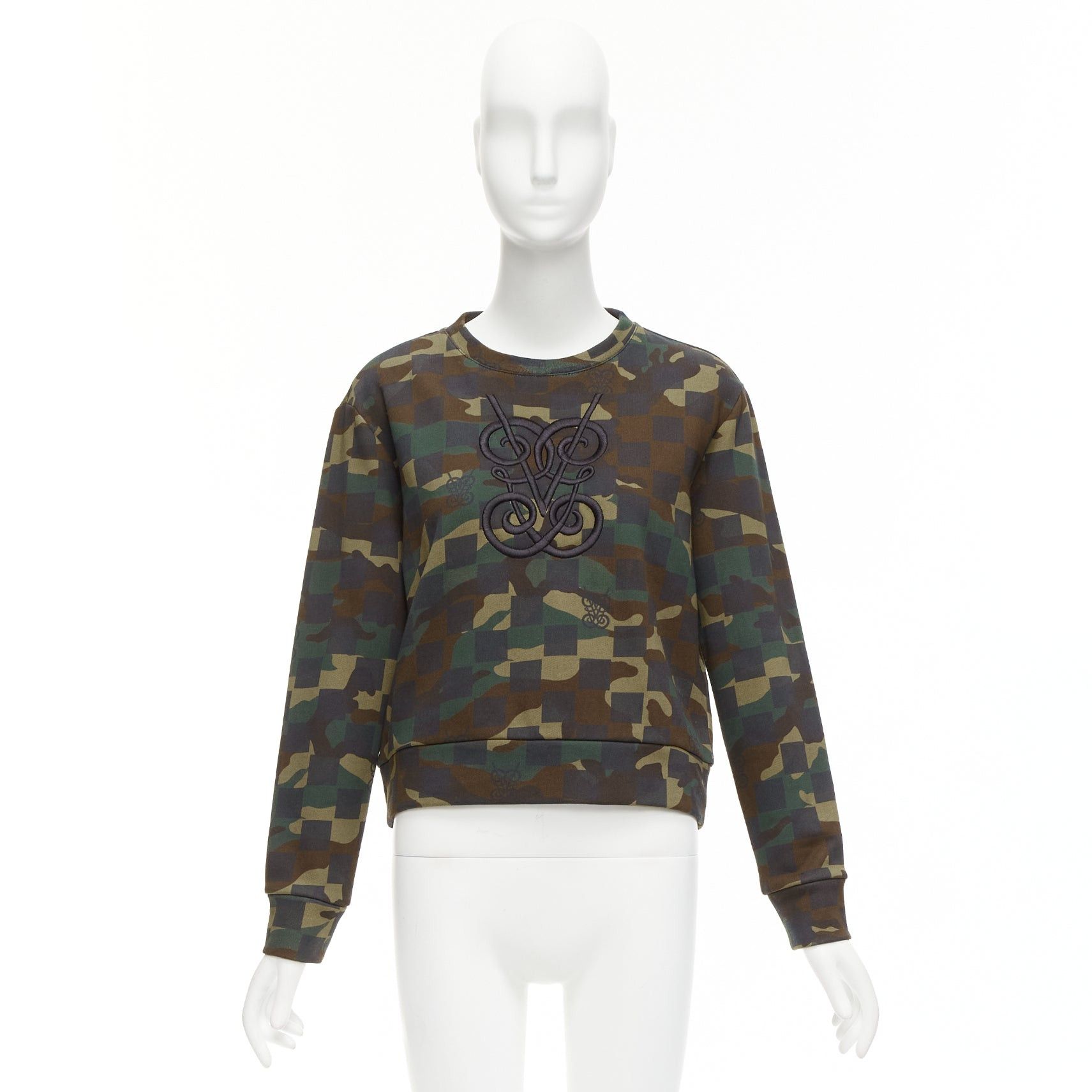 Giambattista Valli GIAMBATTISTA VALLI green graphic camouflage logo embroidery crew sweatshirt XS Size S / US 4 / IT 40 - 9 Thumbnail