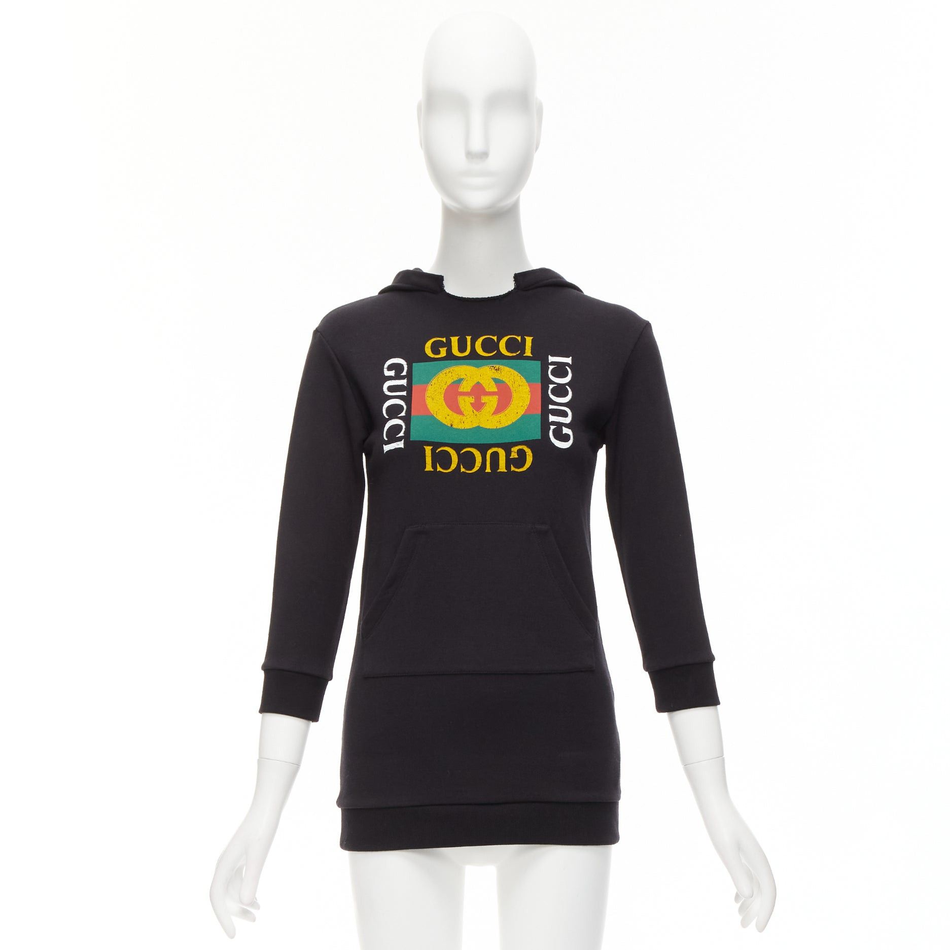 Gucci GUCCI Kids Alessandro Michele vintage box logo black hoodie 8Y XS Size XS / US 0-2 / IT 36-38 - 9 Thumbnail