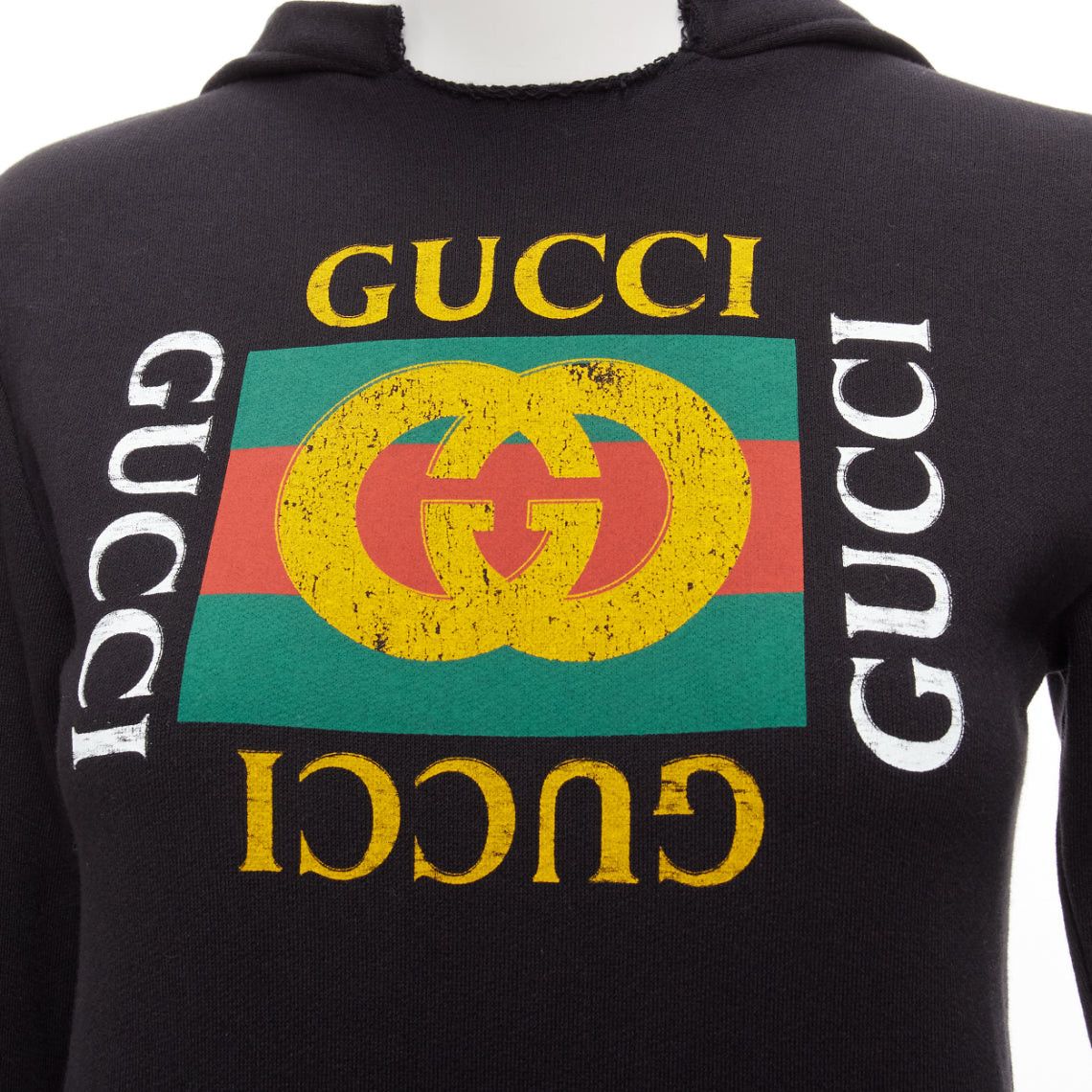 Gucci GUCCI Kids Alessandro Michele vintage box logo black hoodie 8Y XS Size XS / US 0-2 / IT 36-38 - 2 Thumbnail