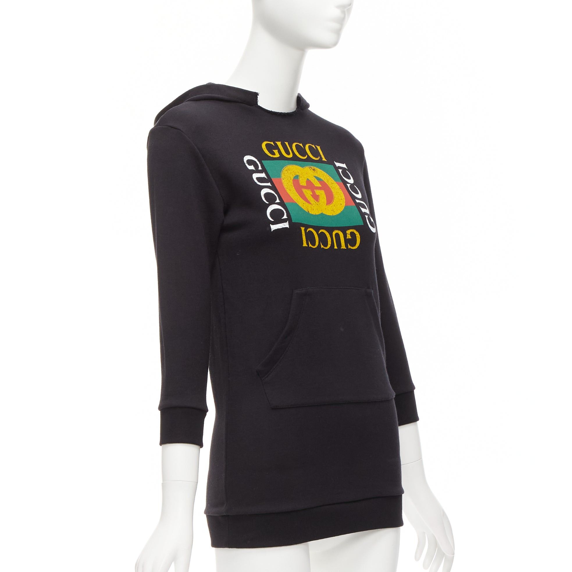 Gucci GUCCI Kids Alessandro Michele vintage box logo black hoodie 8Y XS Size XS / US 0-2 / IT 36-38 - 3 Thumbnail