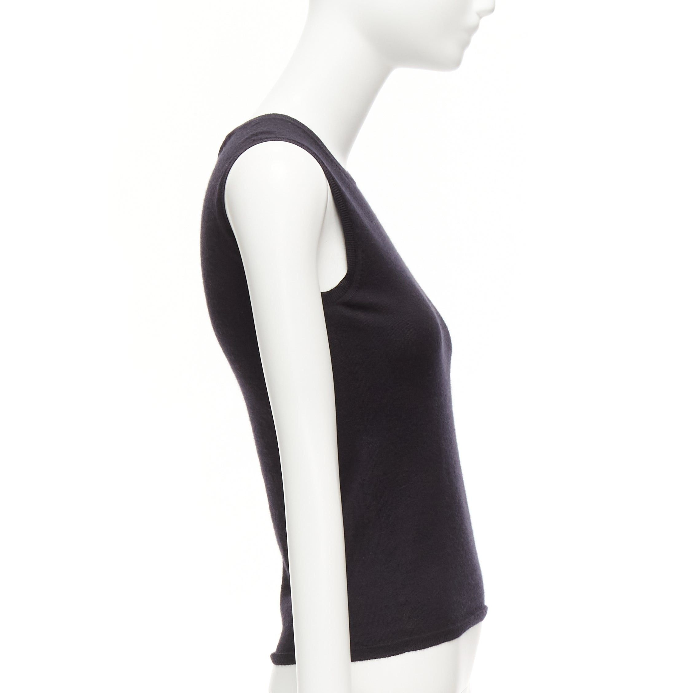 Dior CHRISTIAN DIOR black cashmere silk CD logo charm knit tank vest FR36 S Size S / US 4 / IT 40 - 4 Thumbnail