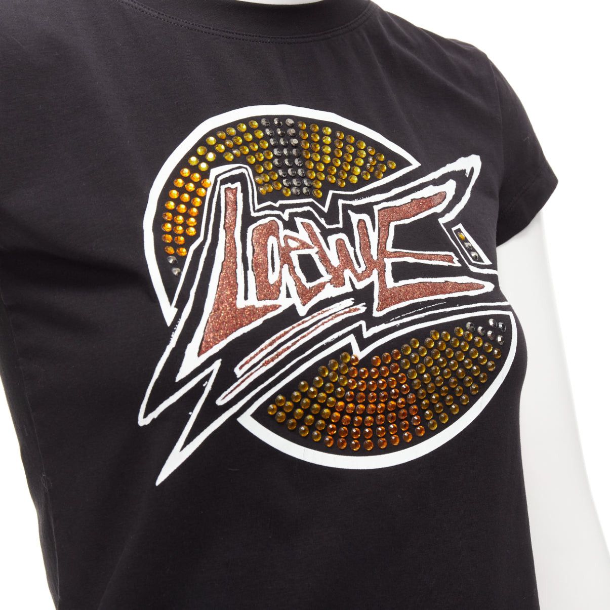 Loewe LOEWE black orange glass crystal red glitter logo cotton blend tshirt XS Size S / US 4 / IT 40 - 2 Thumbnail