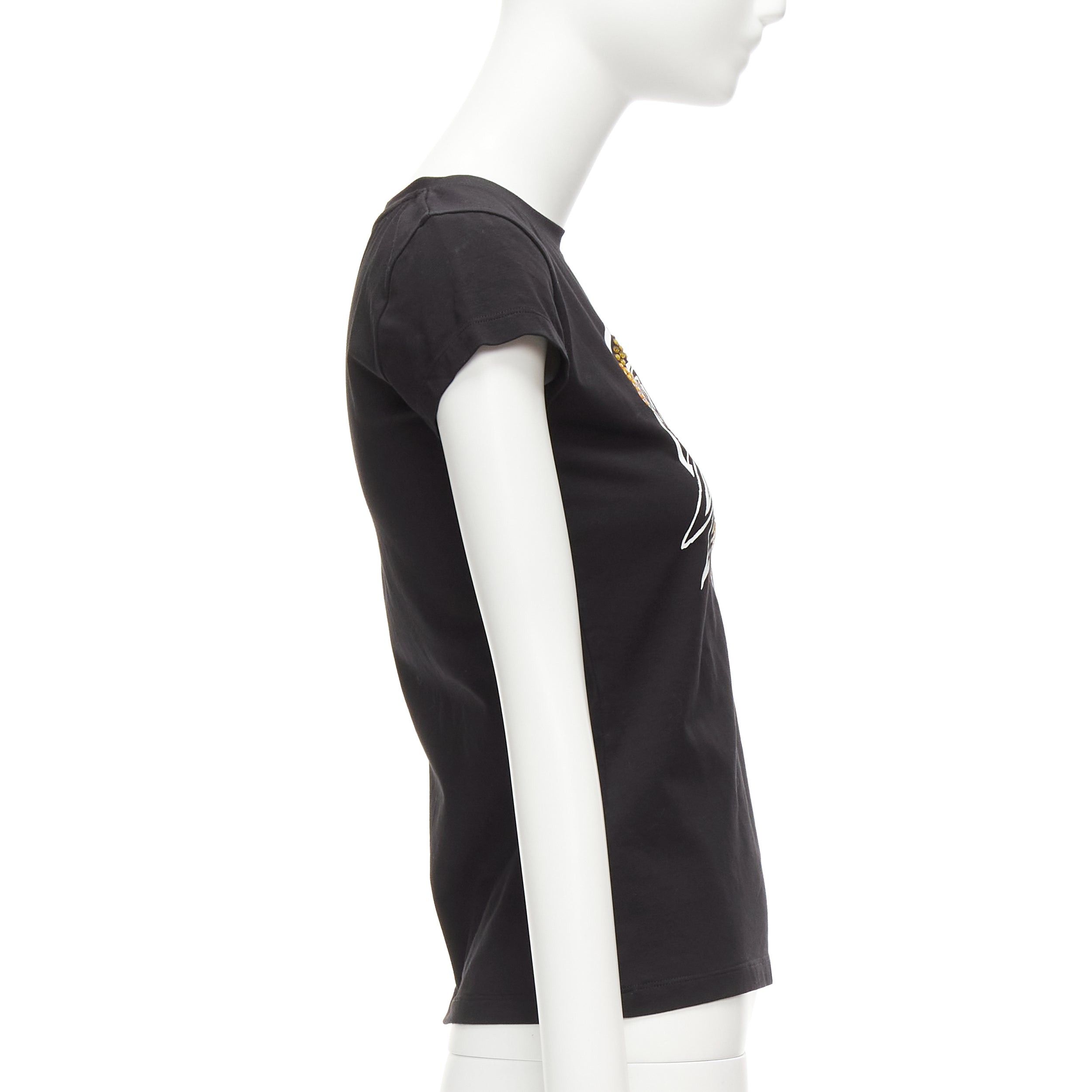 Loewe LOEWE black orange glass crystal red glitter logo cotton blend tshirt XS Size S / US 4 / IT 40 - 4 Thumbnail