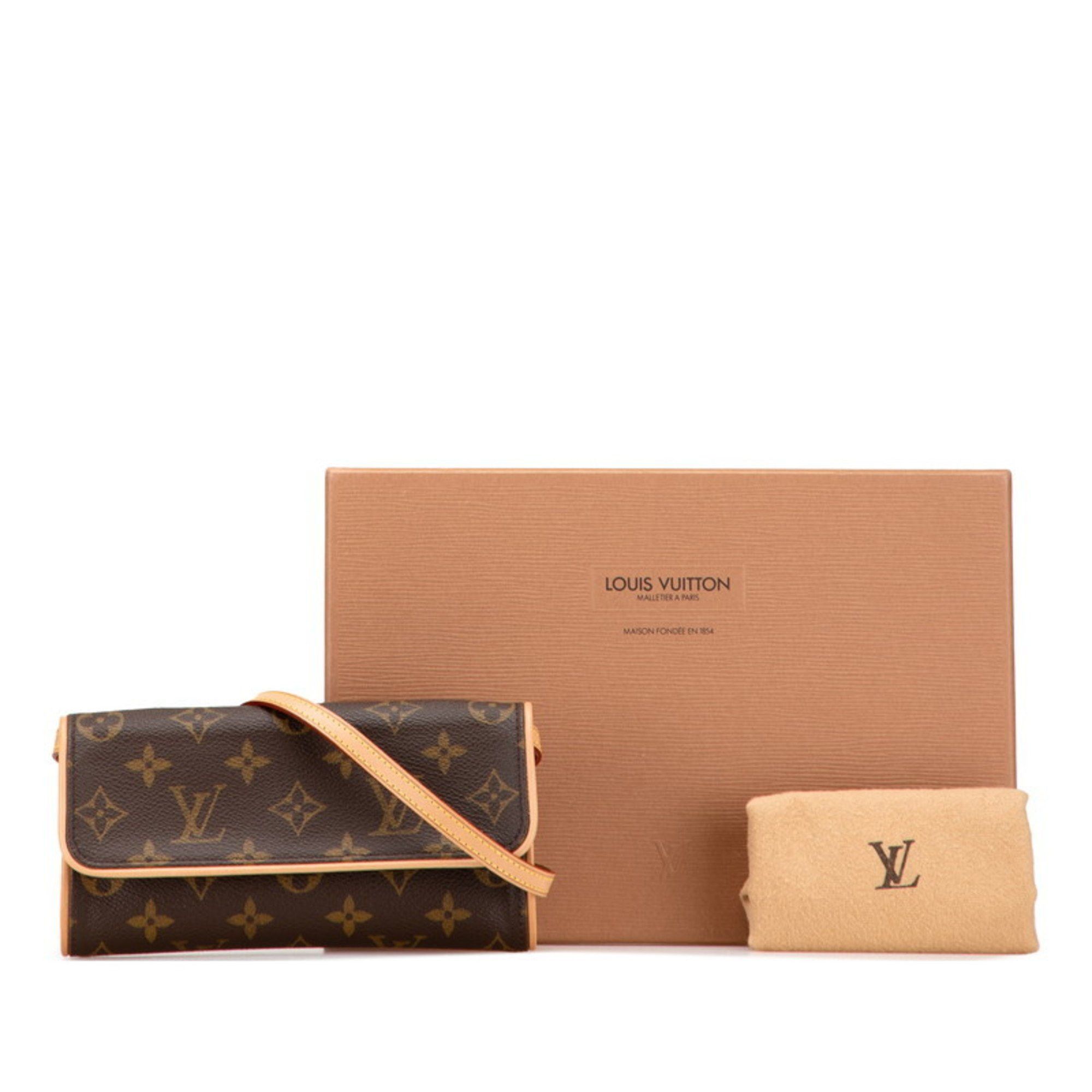 Louis Vuitton Louis Vuitton Monogram Pochette Twin PM Crossbody Mini Shoulder Bag M51854 Brown Leather Women's LOUIS VUITTON Size ONE SIZE - 10 Thumbnail