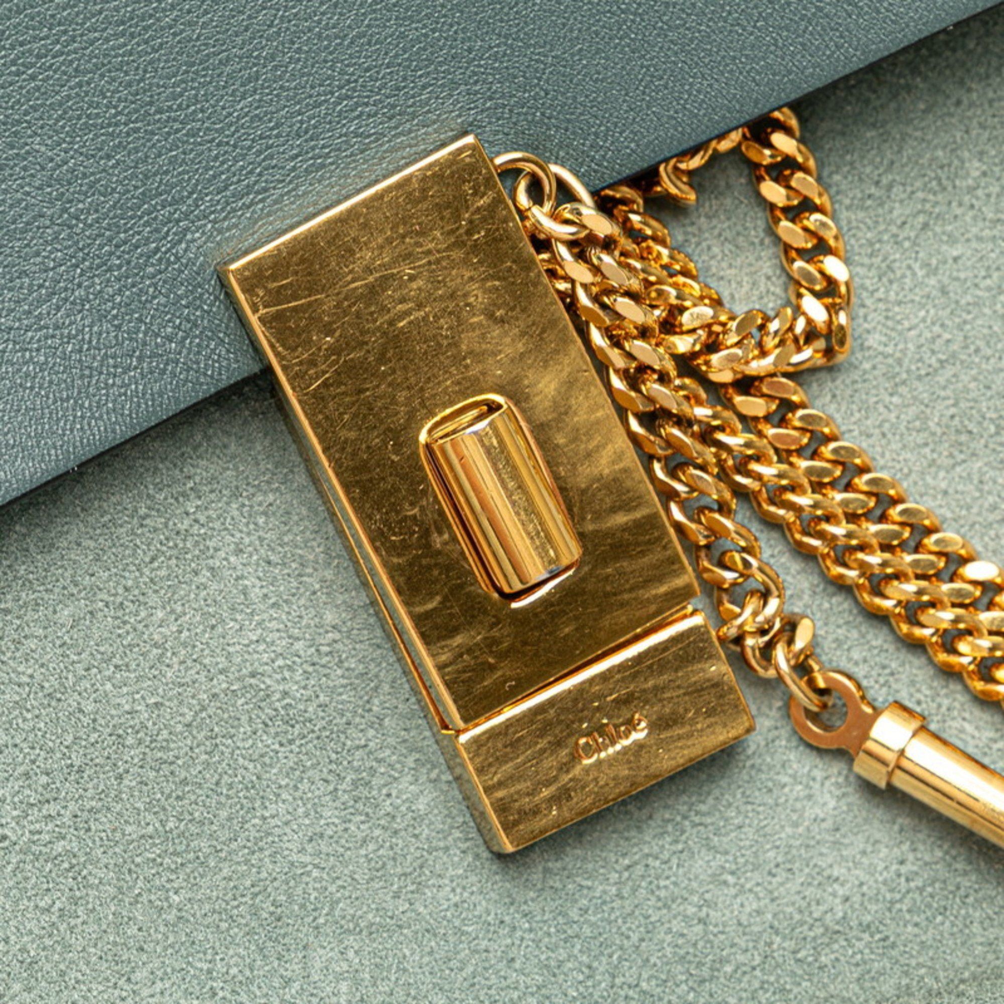 Chloe Chloé Chloe Drew Chain Shoulder Bag in Blue Leather and Suede for Women Size ONE SIZE - 6 Thumbnail