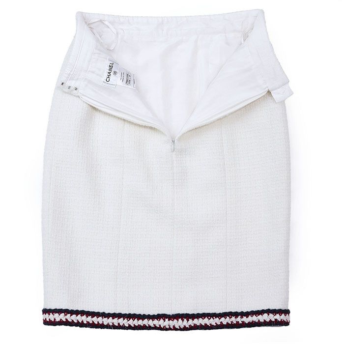 Chanel Chanel Chanel P38607 Tweed Wool Silk Skirt Natural Material Skirts P38607 DUTY FREE for USA Size ONE SIZE - 7 Thumbnail