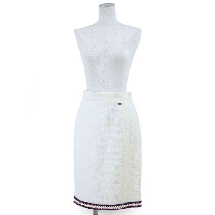Chanel Chanel Chanel P38607 Tweed Wool Silk Skirt Natural Material Skirts P38607 DUTY FREE for USA Size ONE SIZE - 2 Thumbnail