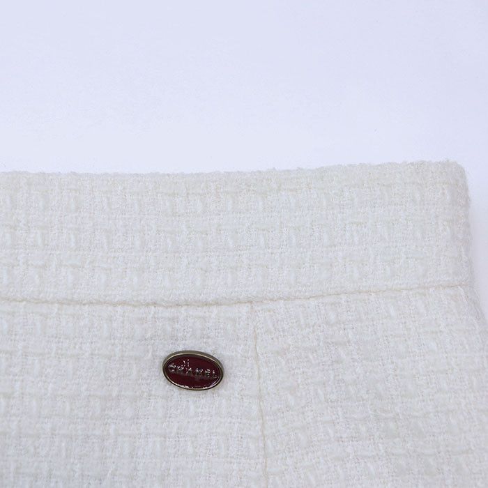 Chanel Chanel Chanel P38607 Tweed Wool Silk Skirt Natural Material Skirts P38607 DUTY FREE for USA Size ONE SIZE - 5 Thumbnail