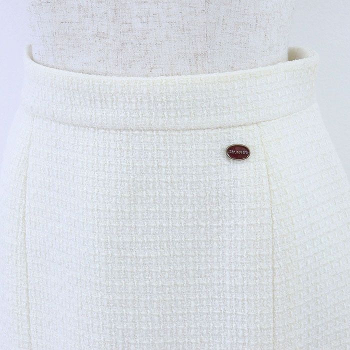 Chanel Chanel Chanel P38607 Tweed Wool Silk Skirt Natural Material Skirts P38607 DUTY FREE for USA Size ONE SIZE - 3 Thumbnail