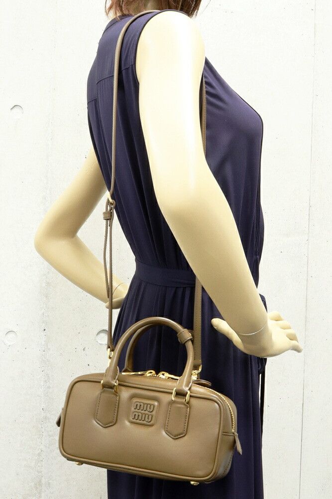 Miu Miu Miu Miu Miu Miu Arcadie Leather 2way Bag Leather Shoulder Bag 5BB142_ACR3_F0244_V_OON DUTY FREE for USA Size ONE SIZE - 2 Thumbnail