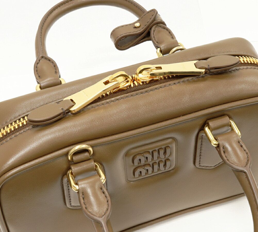 Miu Miu Miu Miu Miu Miu Arcadie Leather 2way Bag Leather Shoulder Bag 5BB142_ACR3_F0244_V_OON DUTY FREE for USA Size ONE SIZE - 5 Thumbnail