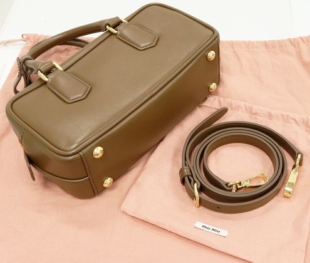 Miu Miu Miu Miu Miu Miu Arcadie Leather 2way Bag Leather Shoulder Bag 5BB142_ACR3_F0244_V_OON DUTY FREE for USA Size ONE SIZE - 3 Thumbnail
