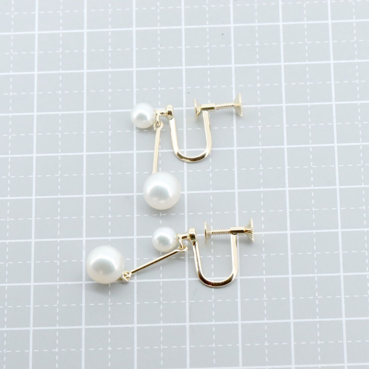 Mikimoto Mikimoto Mikimoto Pearl Au750 Earrings Crocodile skin Earrings DUTY FREE for USA Size ONE SIZE - 4 Thumbnail
