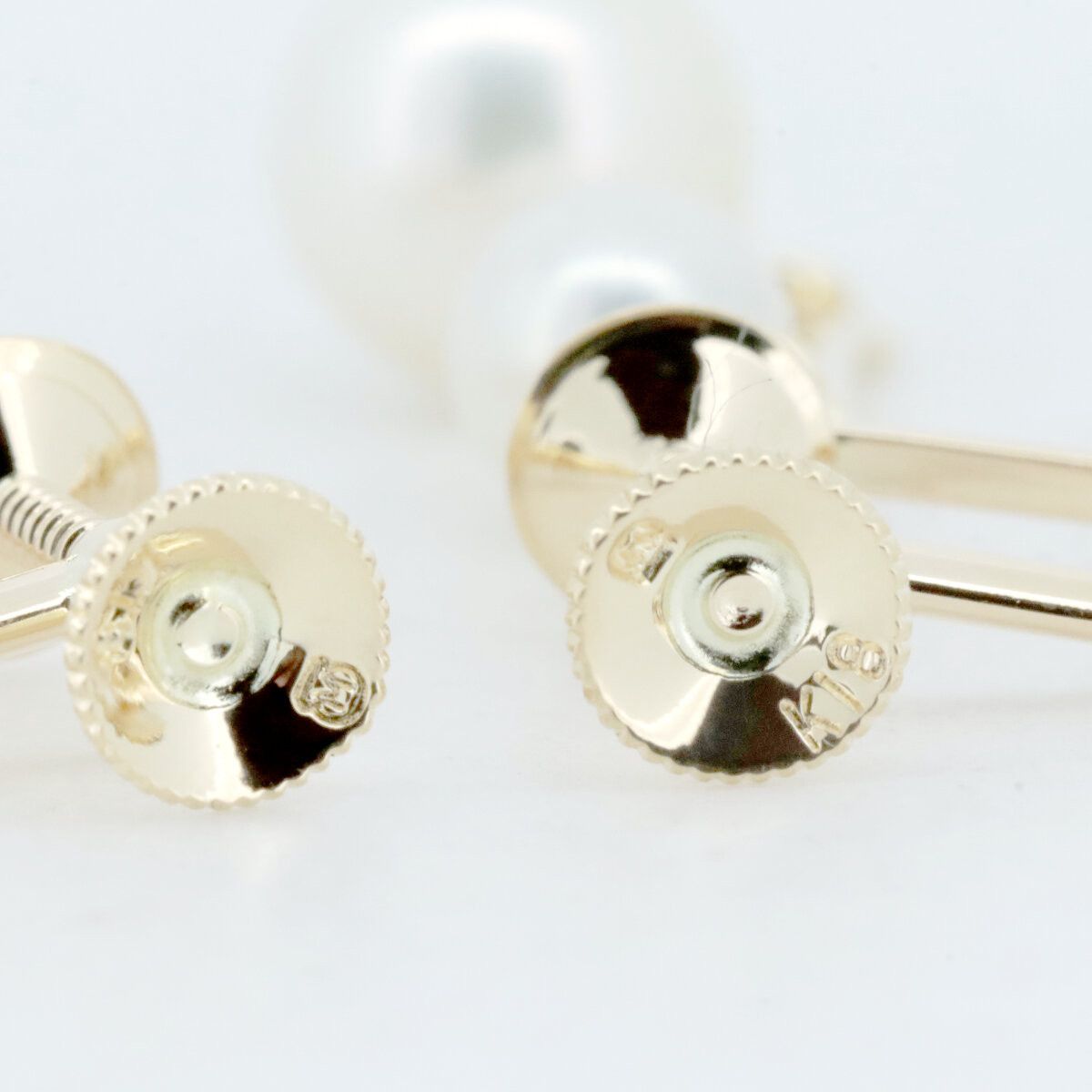 Mikimoto Mikimoto Mikimoto Pearl Au750 Earrings Crocodile skin Earrings DUTY FREE for USA Size ONE SIZE - 2 Thumbnail