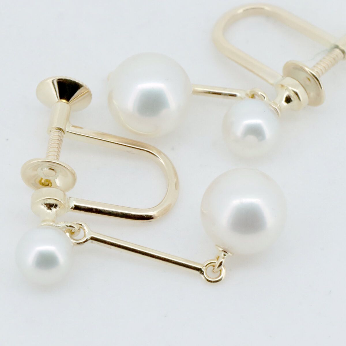 Mikimoto Mikimoto Mikimoto Pearl Au750 Earrings Crocodile skin Earrings DUTY FREE for USA Size ONE SIZE - 3 Thumbnail