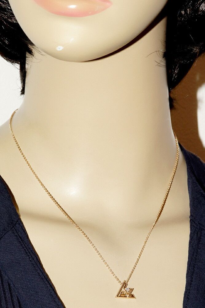 Louis Vuitton Louis Vuitton Louis Vuitton K18YG LV Volt One Pendant Necklace Q93805 Crocodile skin Necklace Q93805 DUTY FREE for USA Size ONE SIZE - 2 Thumbnail