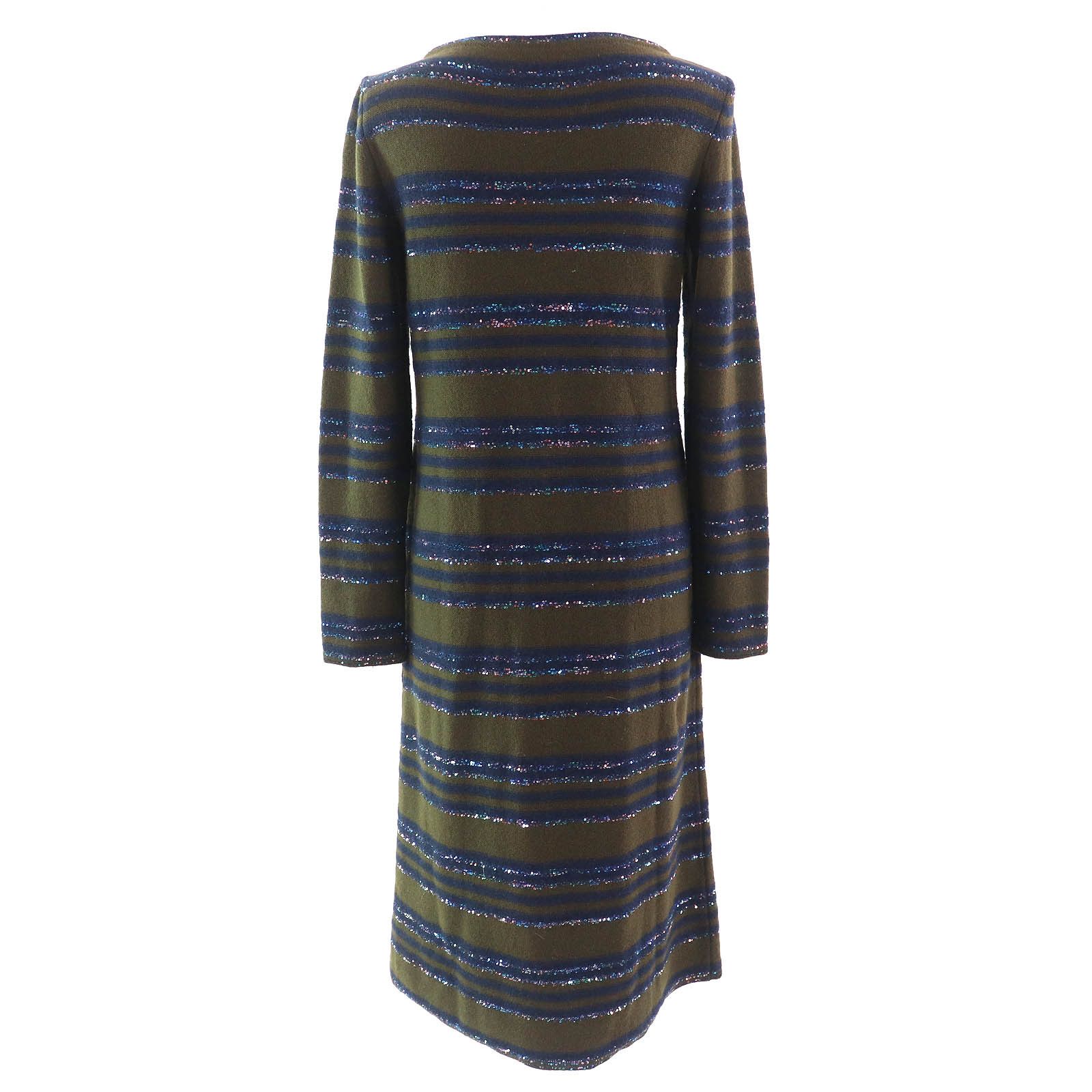 Chanel Chanel Chanel COCO Button Sequin Border Pattern Cashmere Dress Others Dresses P62936 DUTY FREE for USA Size ONE SIZE - 3 Thumbnail