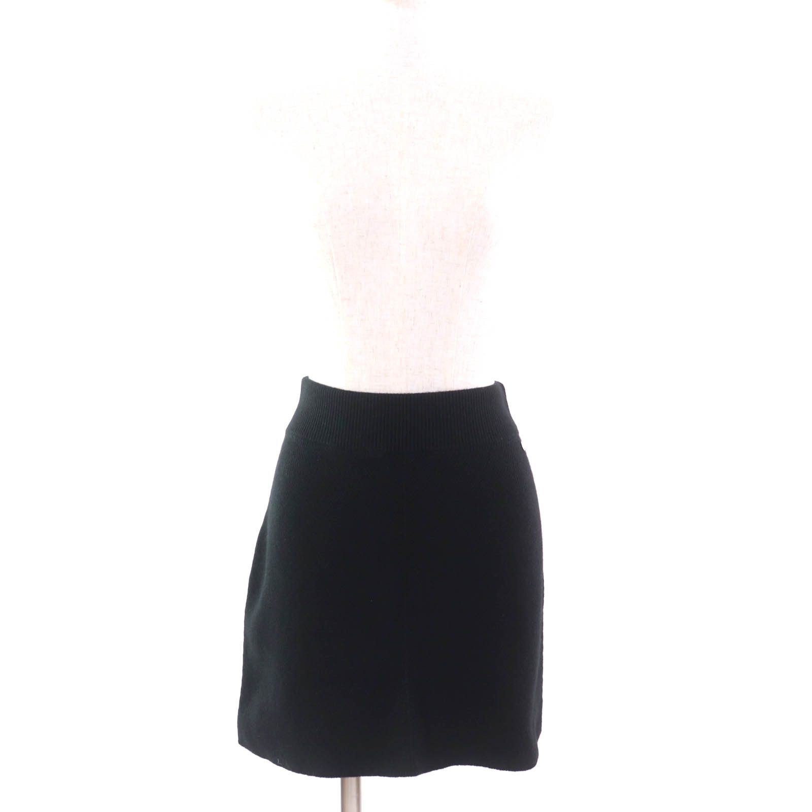 Hermes Hermes Hermes Serie Metal Attached Trapezoid Knit Cashmere Skirt Leather Skirts DUTY FREE for USA Size ONE SIZE - 2 Thumbnail