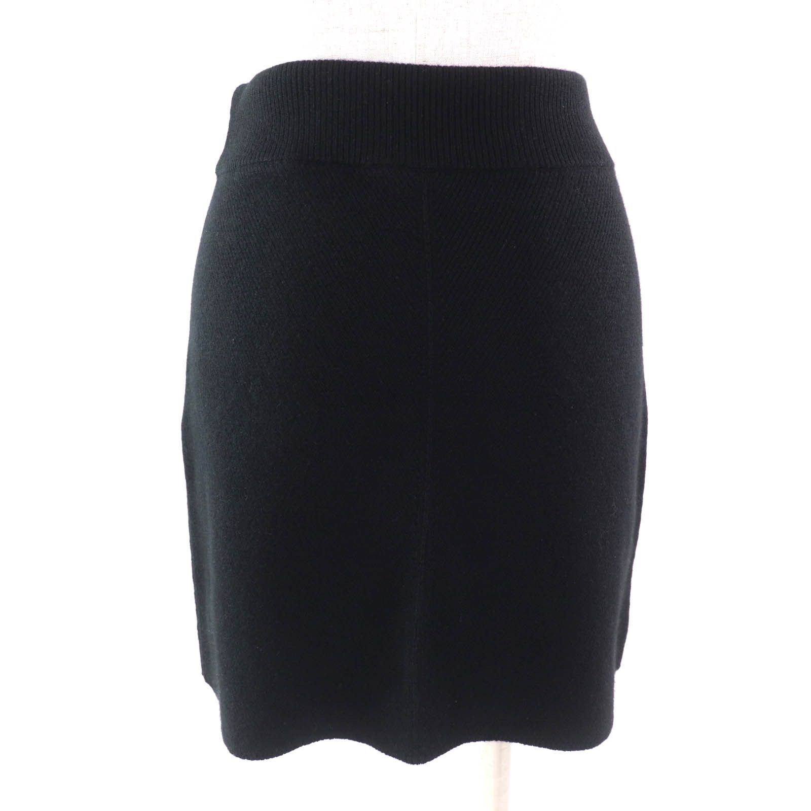 Hermes Hermes Hermes Serie Metal Attached Trapezoid Knit Cashmere Skirt Leather Skirts DUTY FREE for USA Size ONE SIZE - 4 Thumbnail