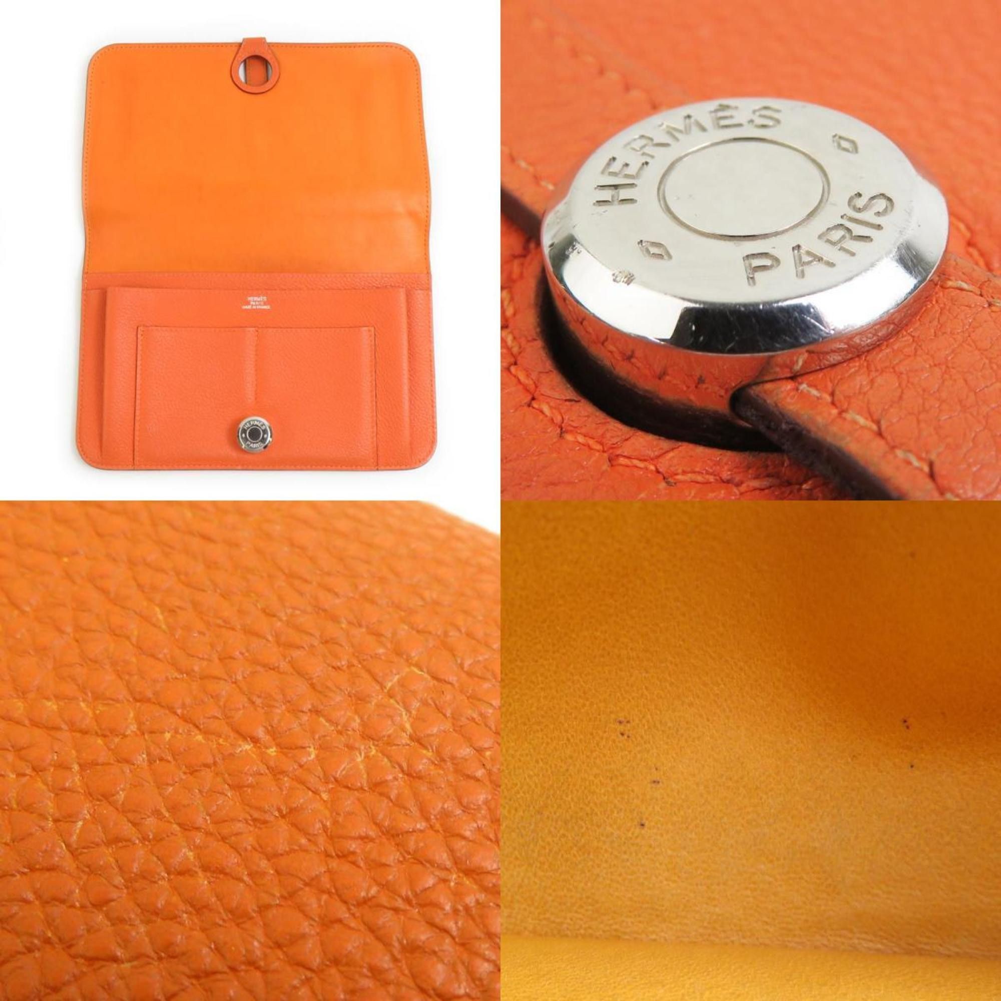 Hermes Hermes Hermès Dogon GM Leather Long Wallet in Orange and Silver, Men's, e60978a Size ONE SIZE - 3 Thumbnail