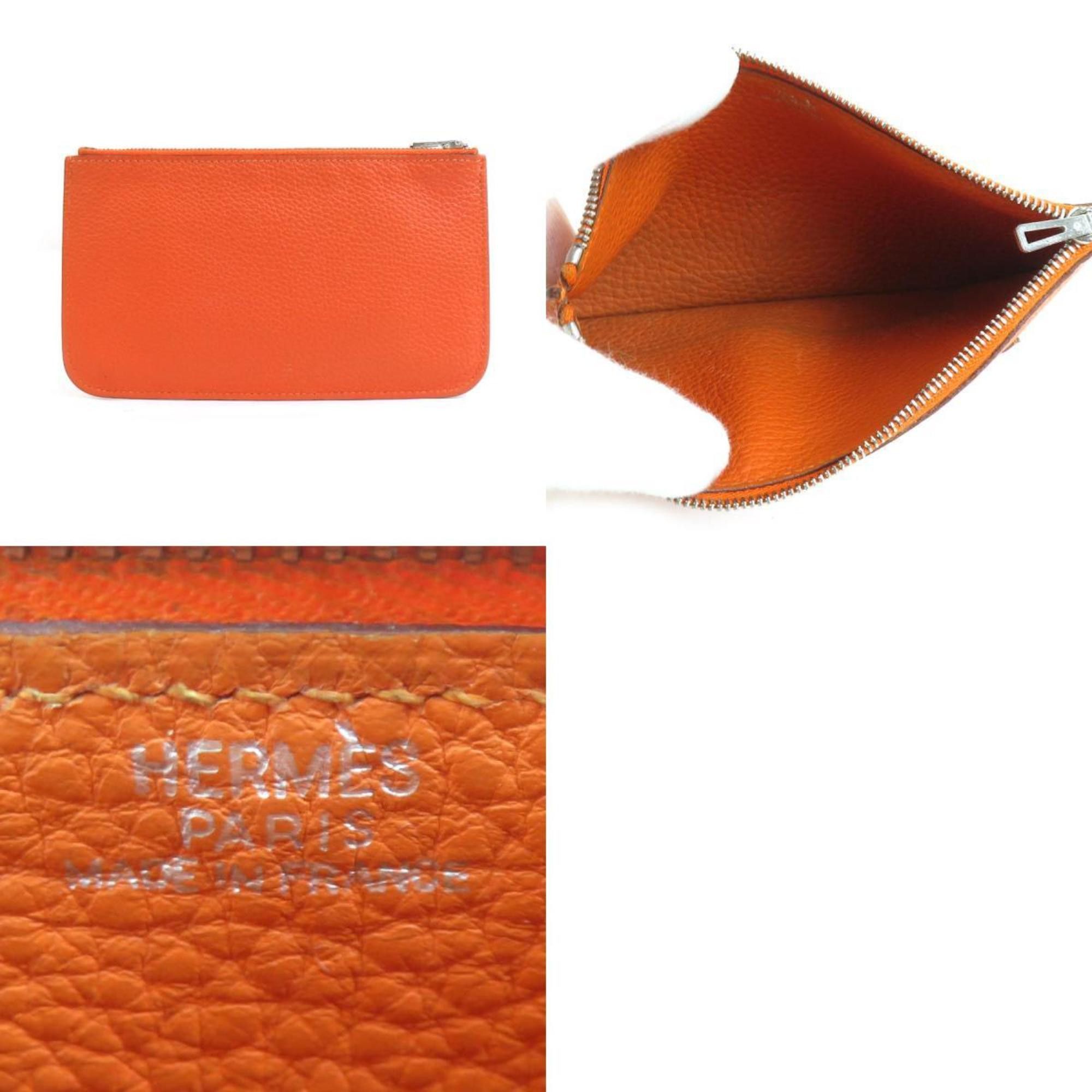 Hermes Hermes Hermès Dogon GM Leather Long Wallet in Orange and Silver, Men's, e60978a Size ONE SIZE - 5 Thumbnail