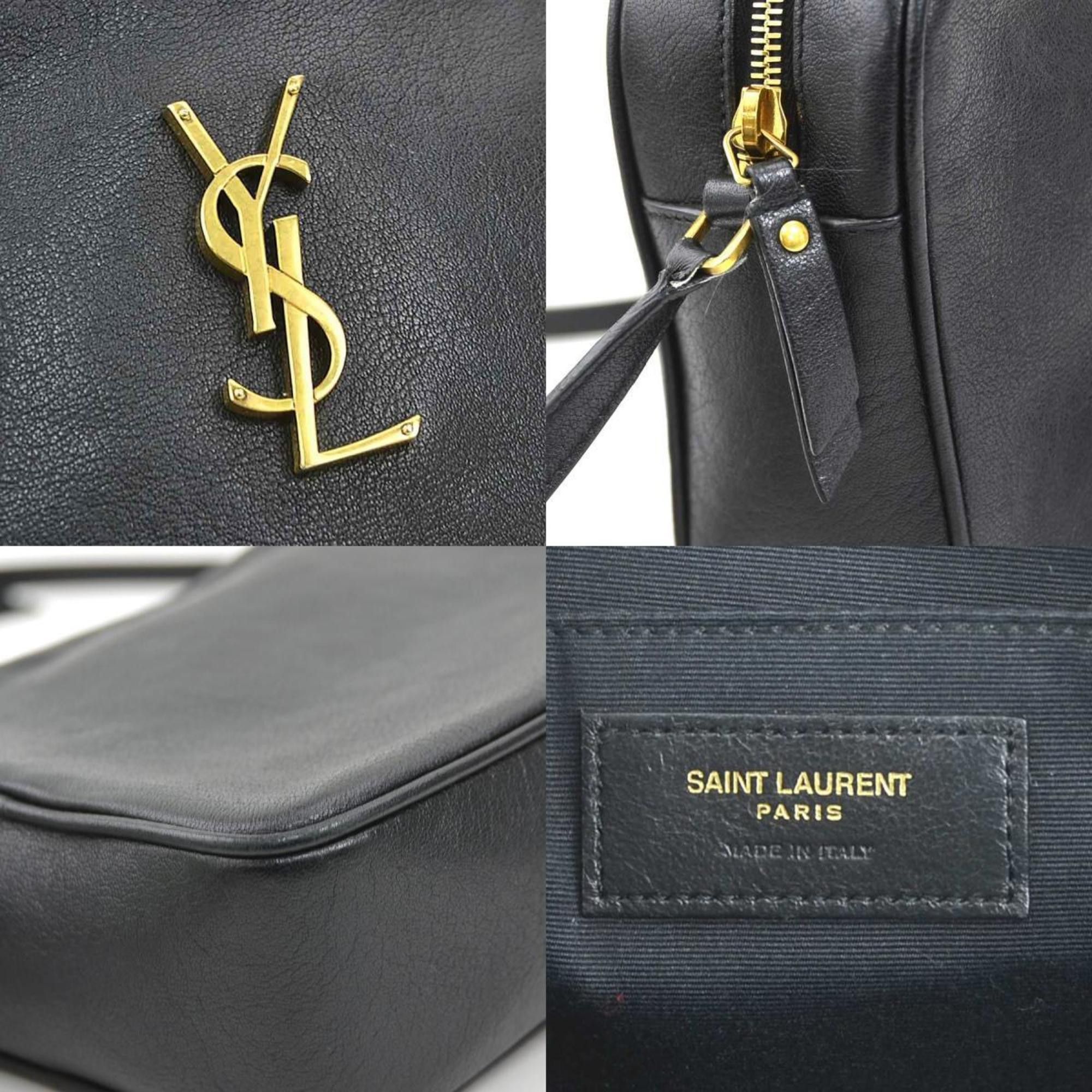Saint Laurent Paris Saint Laurent Lou Shoulder Bag in Black and Gold Leather, Women's, 612542 90188a Size ONE SIZE - 4 Thumbnail