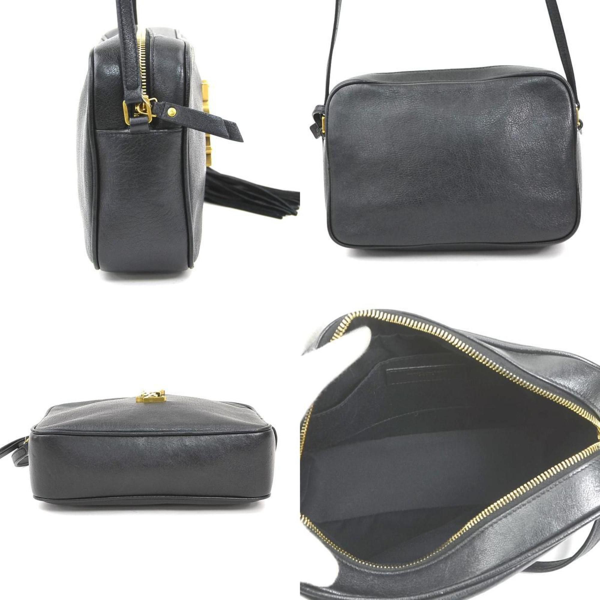 Saint Laurent Paris Saint Laurent Lou Shoulder Bag in Black and Gold Leather, Women's, 612542 90188a Size ONE SIZE - 2 Thumbnail